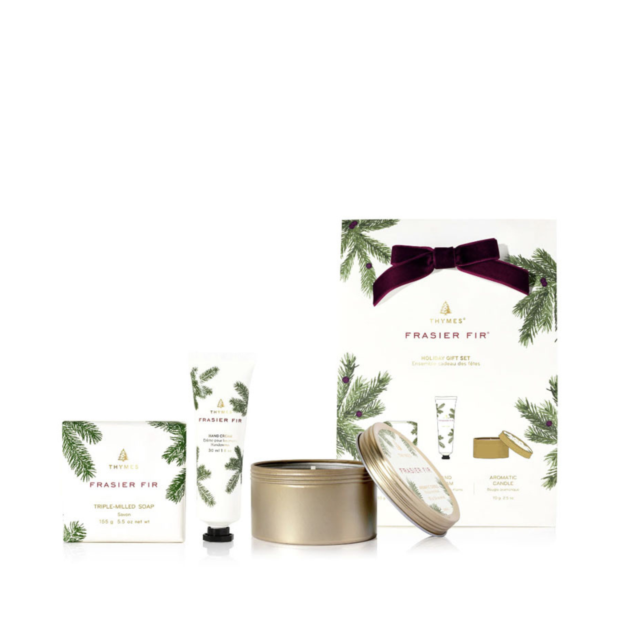 Coffret cadeau savon, crème et chandelle Frasier Fir - Thymes