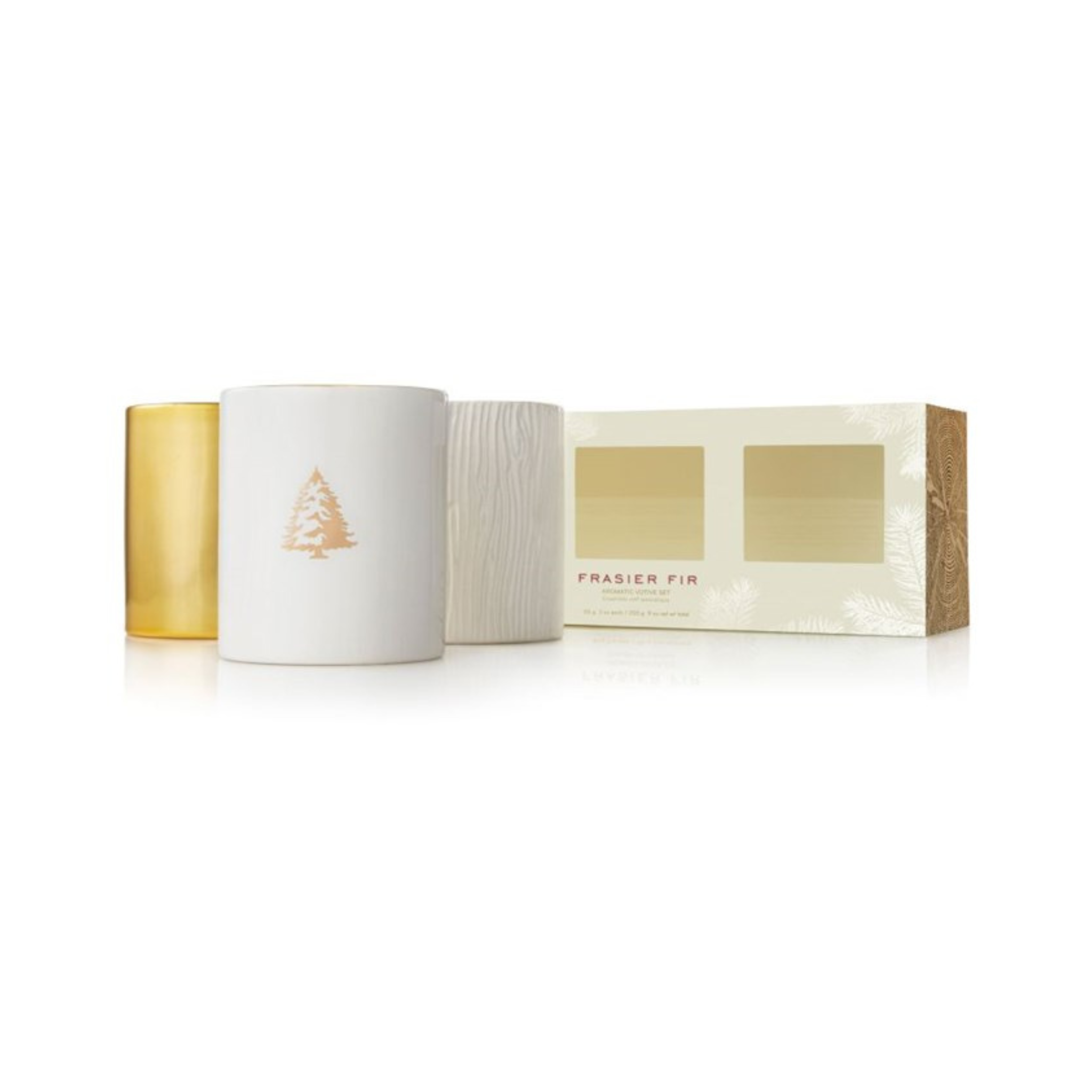 Ensemble de 3 chandelles dorées Frasier Fir 85 g - Thymes