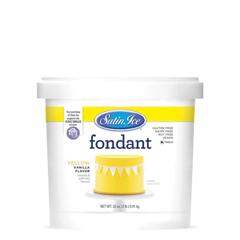 Fondant à gâteau Jaune 1kg - Satin Ice