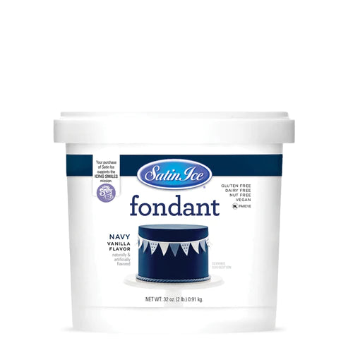 Fondant à la vanille Bleu marin 1kg - Satin Ice