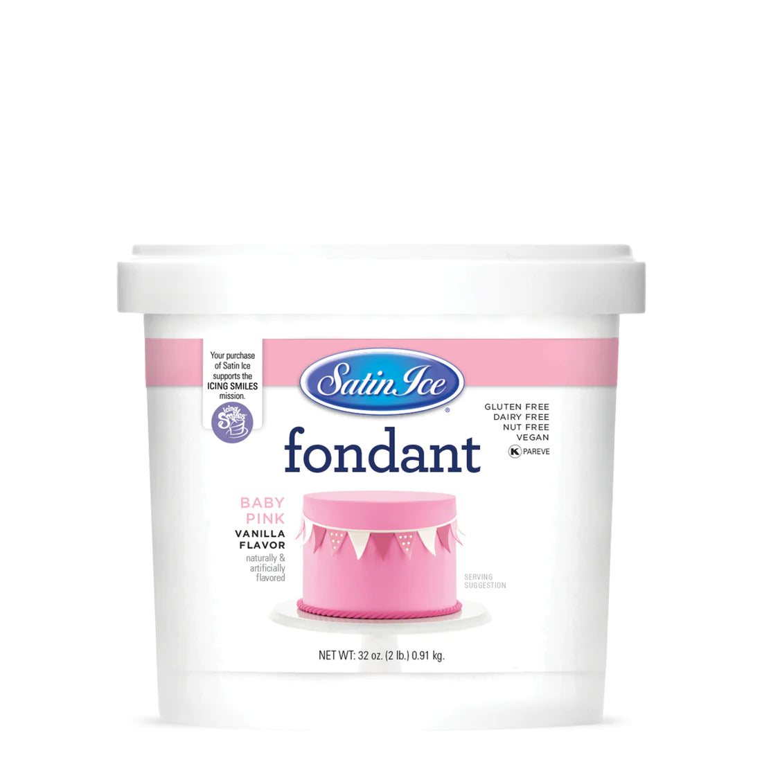 Fondant à la vanille rose pâle 1 kg – Satin Ice