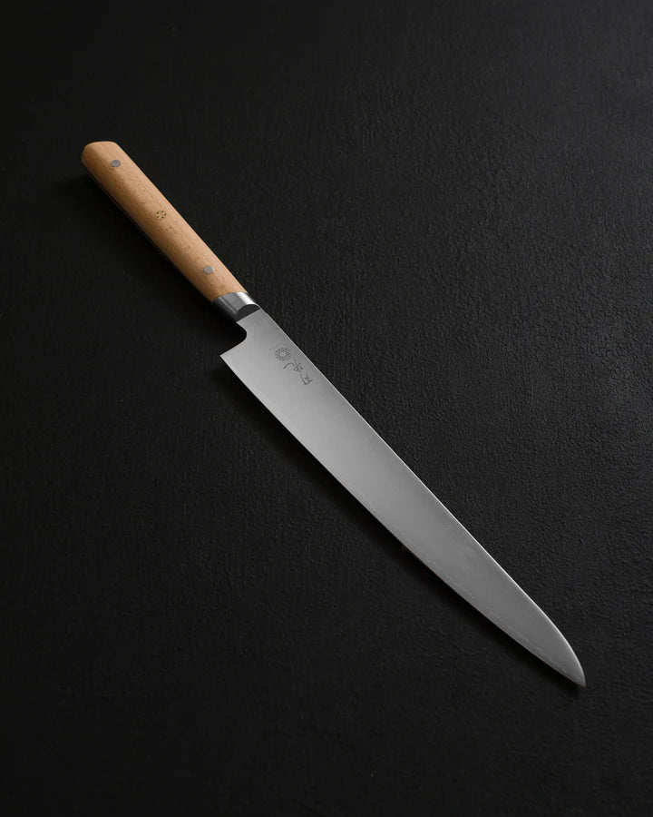 Couteau à trancher Sujihiki  manche en bois de hêtre 240mm - Hazaki
