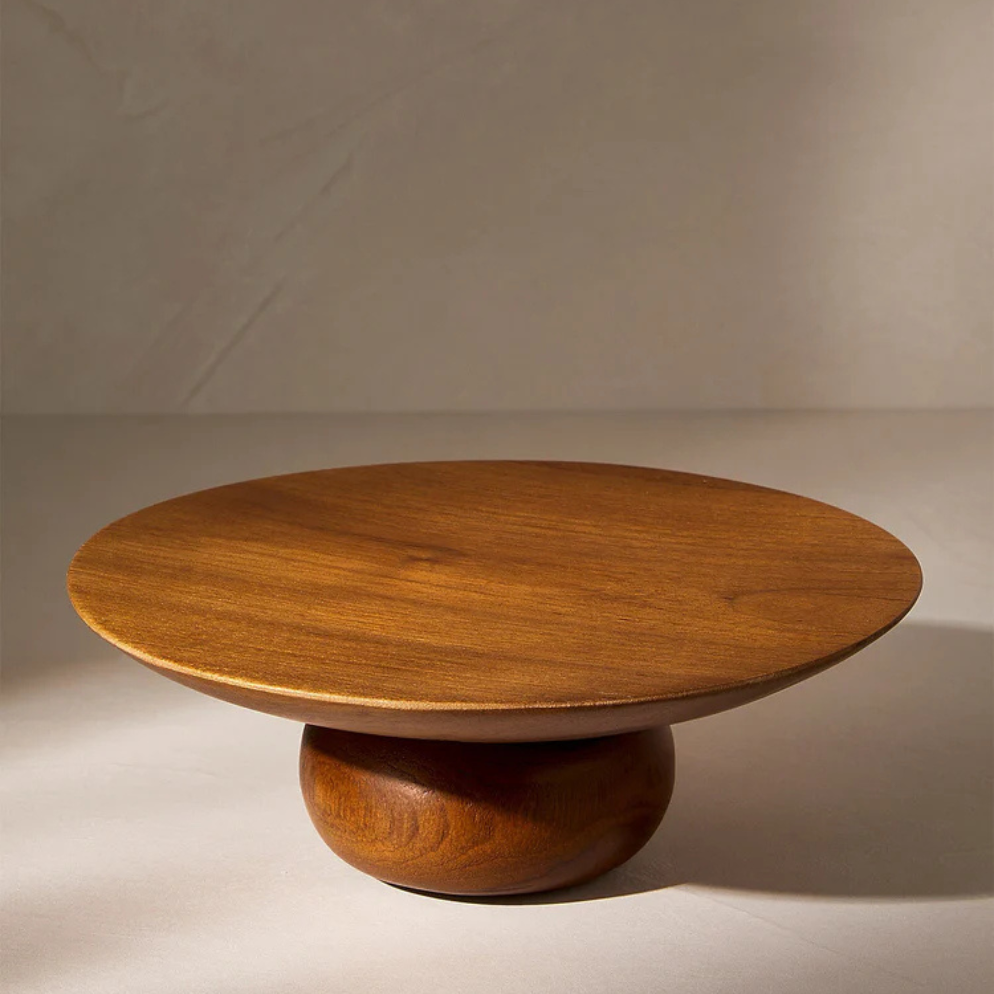 Petit plateau à gâteau en bois de teck - Crusoë