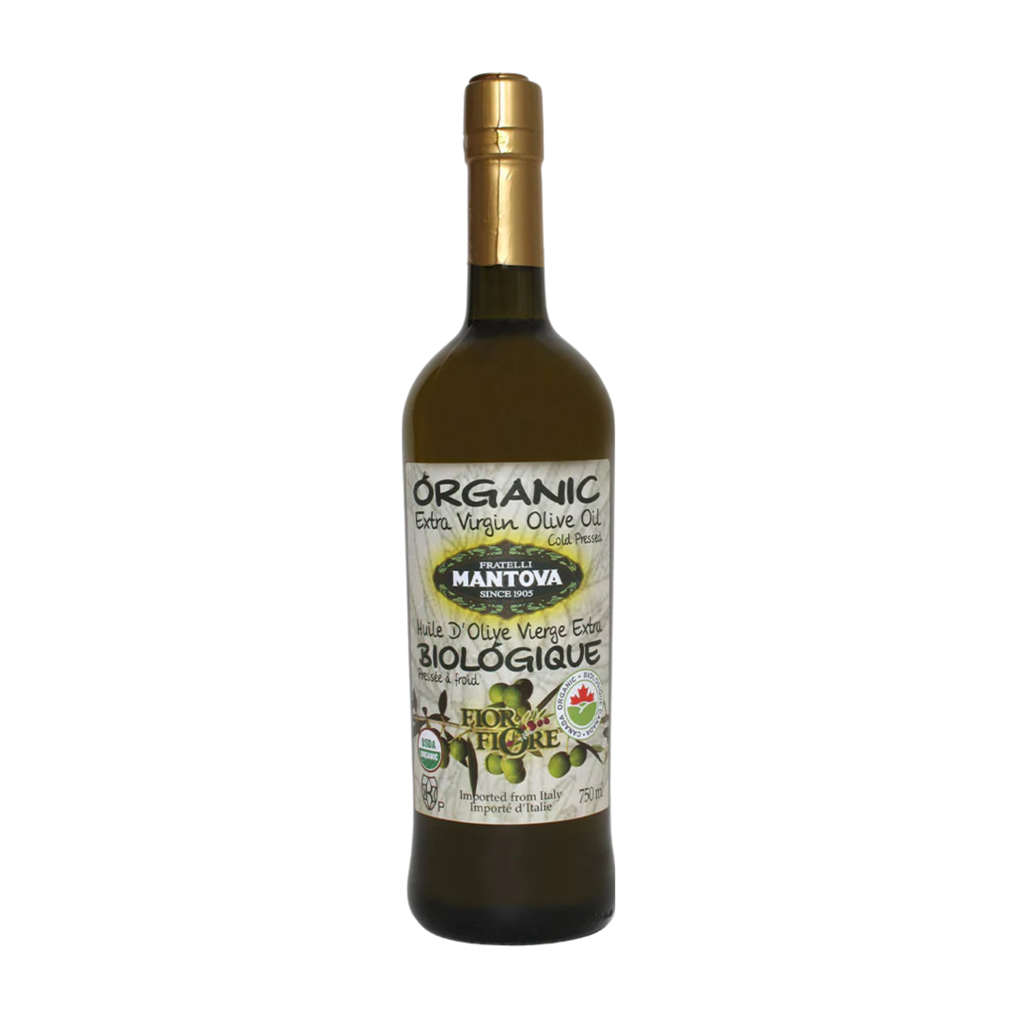 Huile d'olive extra vierge biologique 750 ml - Mantova Mantova
