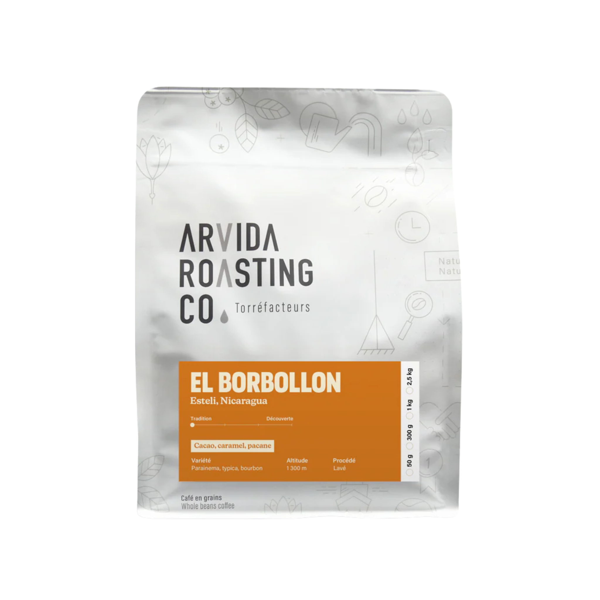 Café en grains El Borbollon 300 g - Arvida Roasting Co