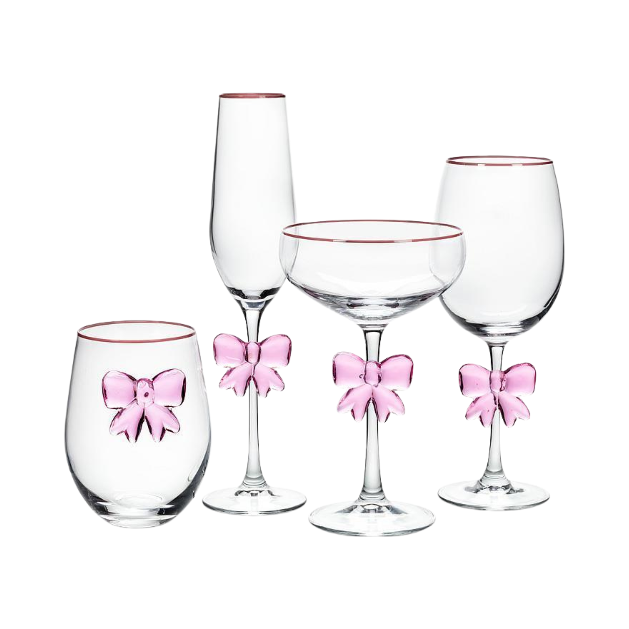 Coupe à cocktail avec nœud rose 300 ml