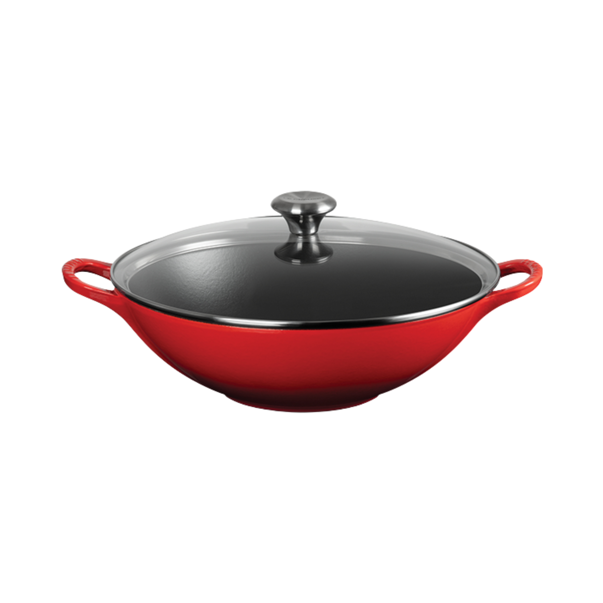 Wok en fonte avec couvercle Cerise 4,8 L - Le Creuset