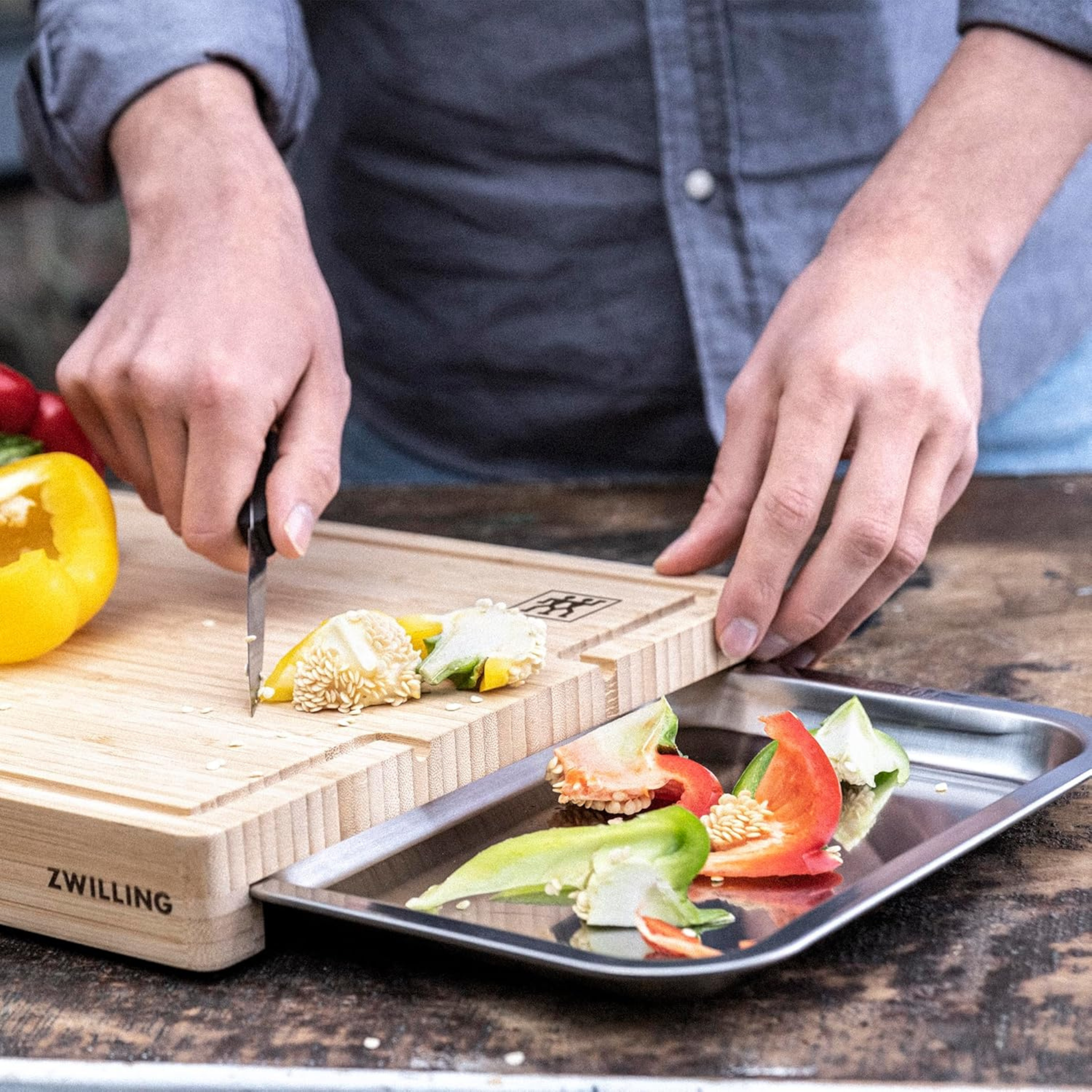 Planche à découper en bambou avec plateau 39 x 30 cm - ZWILLING ZWILLING