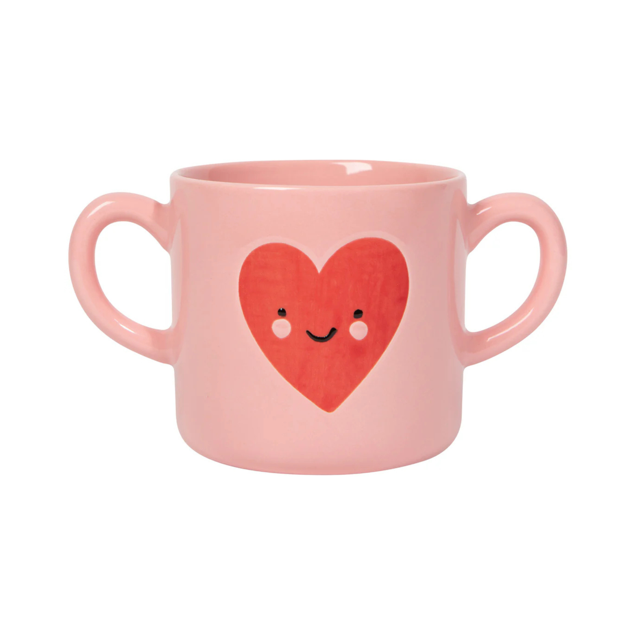 Tasse à anse double avec cœur rouge 355 ml