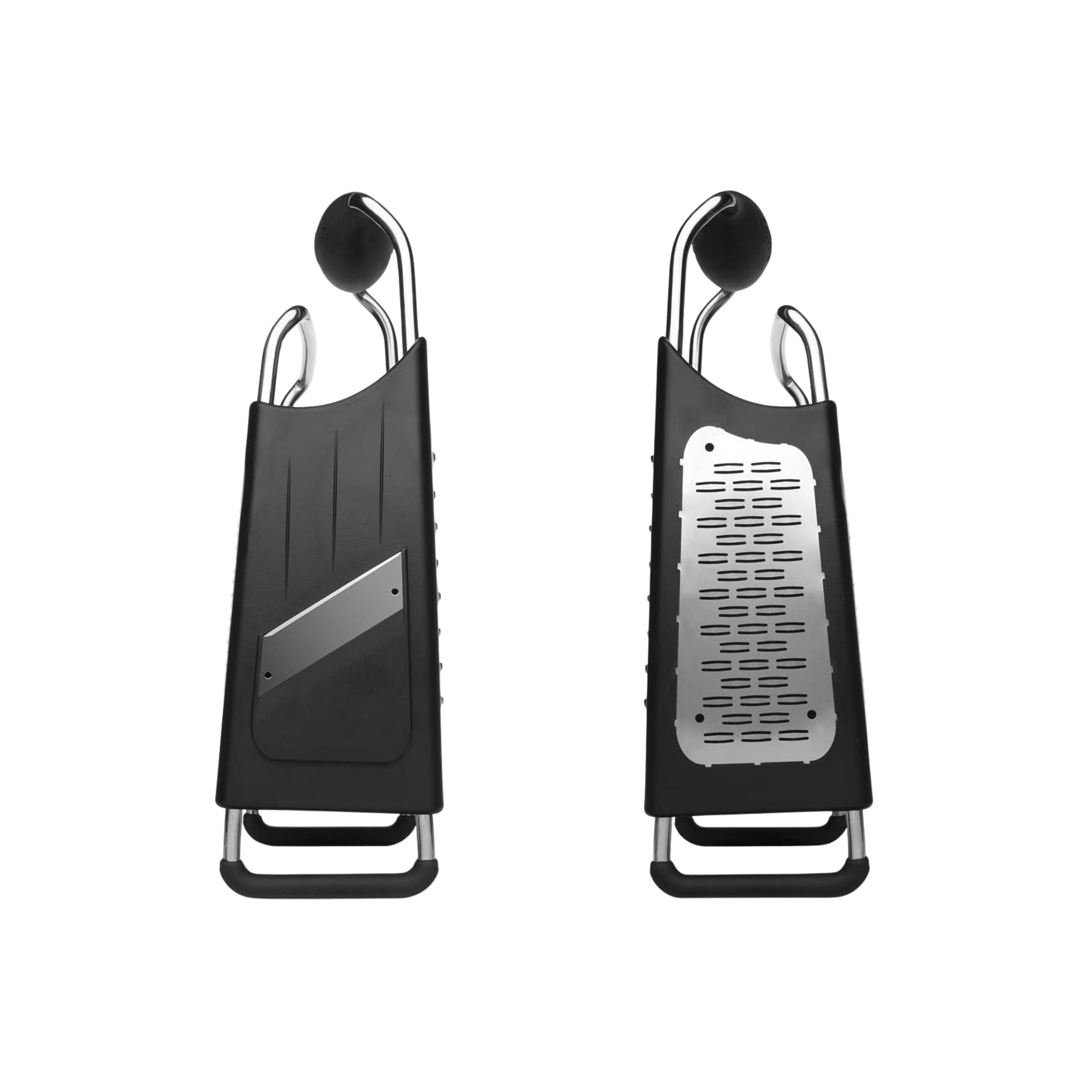 Râpe à 4 côtés en acier inoxydable Microplane avec poignée ergonomique et pieds antidérapants
