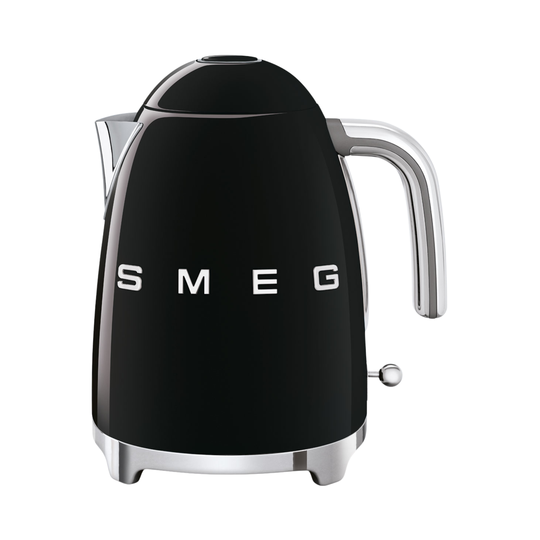 Bouilloire électrique 7 tasses noire Smeg design rétro avec base pivotante 360° et filtre inox amovible