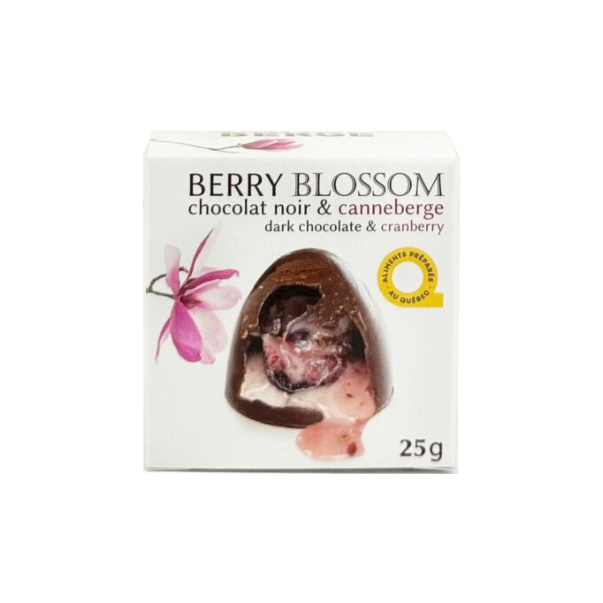 Bouchée de chocolat noir et canneberge Berry Blossom 25 g 