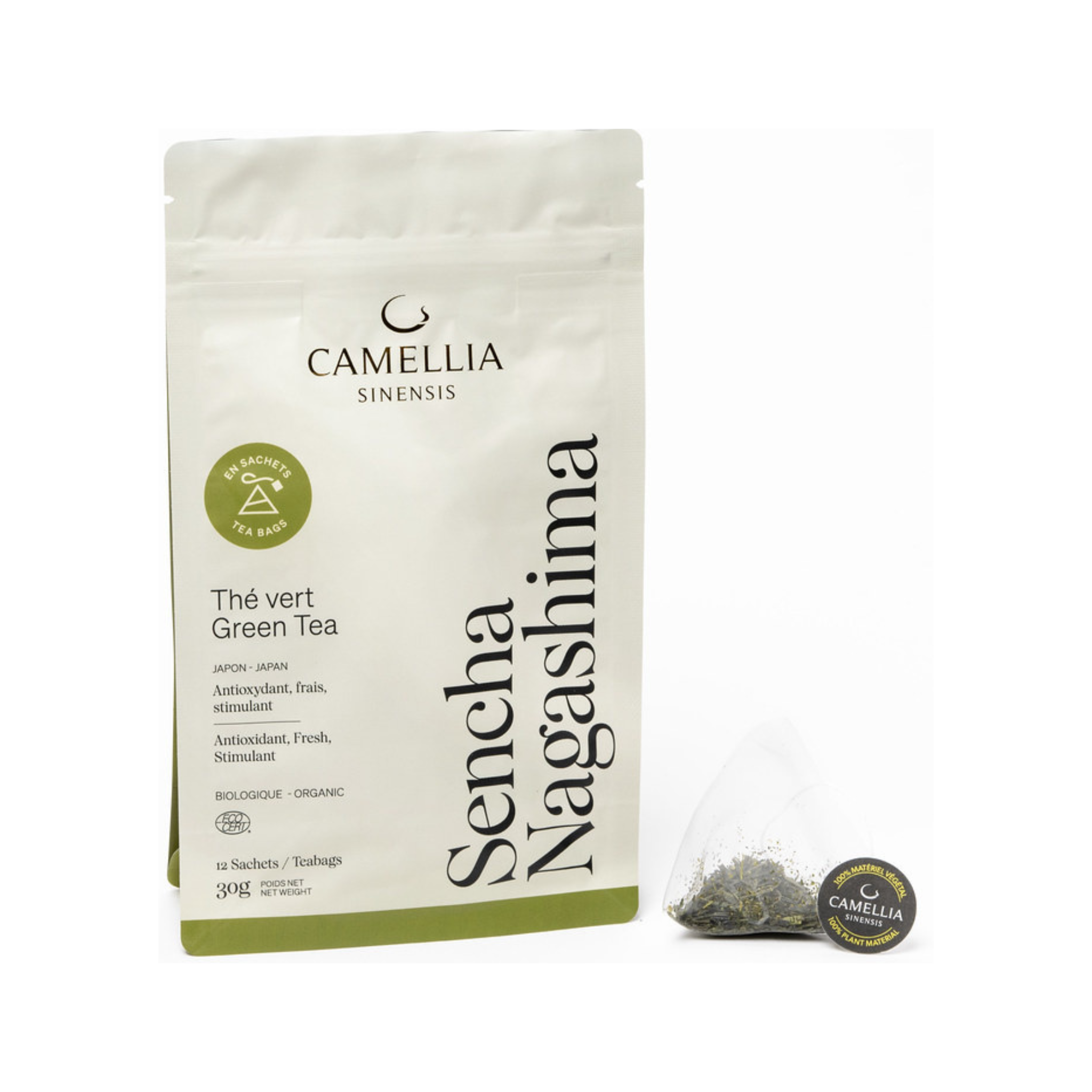 Sac de 12 sachets de thé vert Sencha Nagashima biologique - Camellia Sinensis