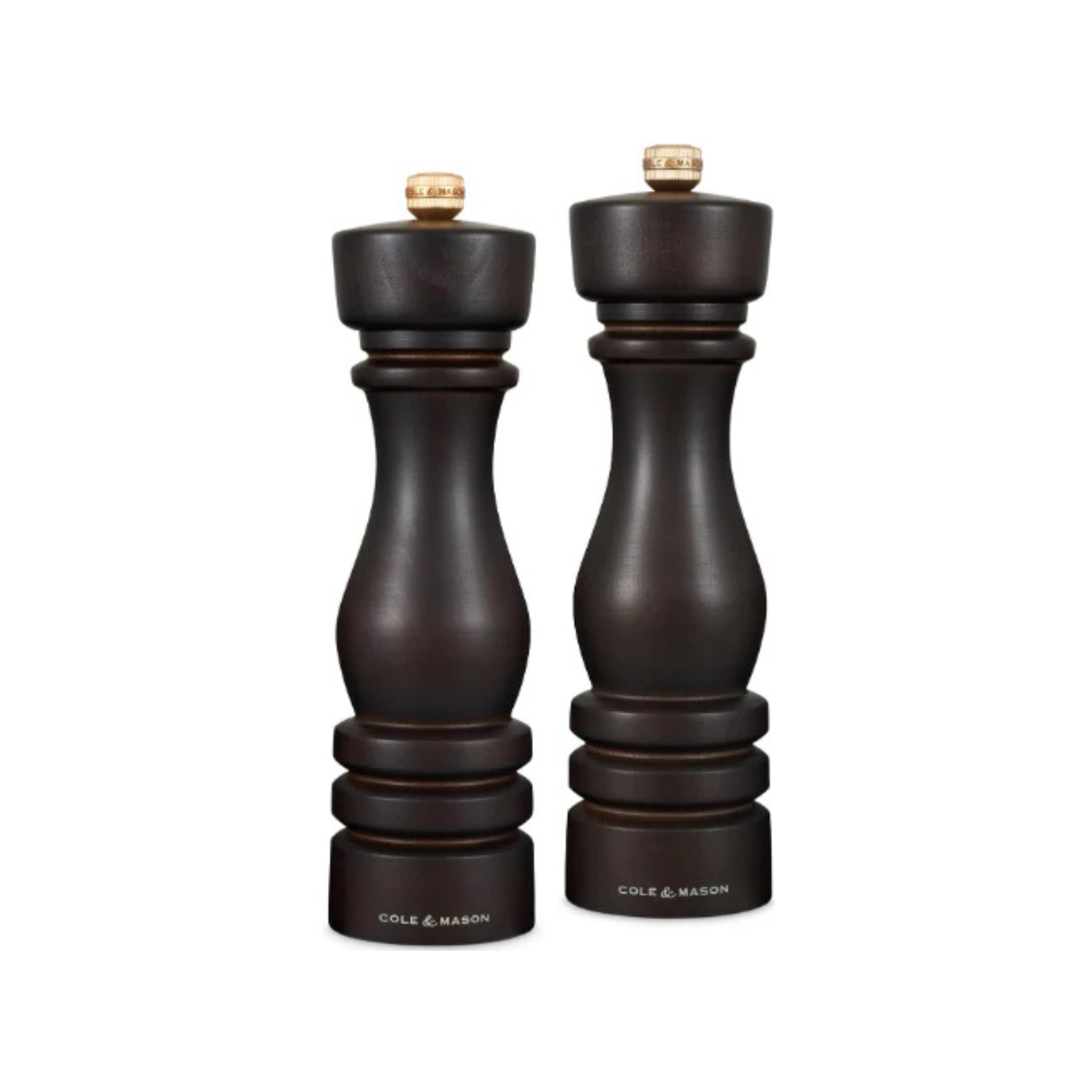 Ensemble de moulins à sel et poivre en bois London chocolat 22 cm - Cole & Mason