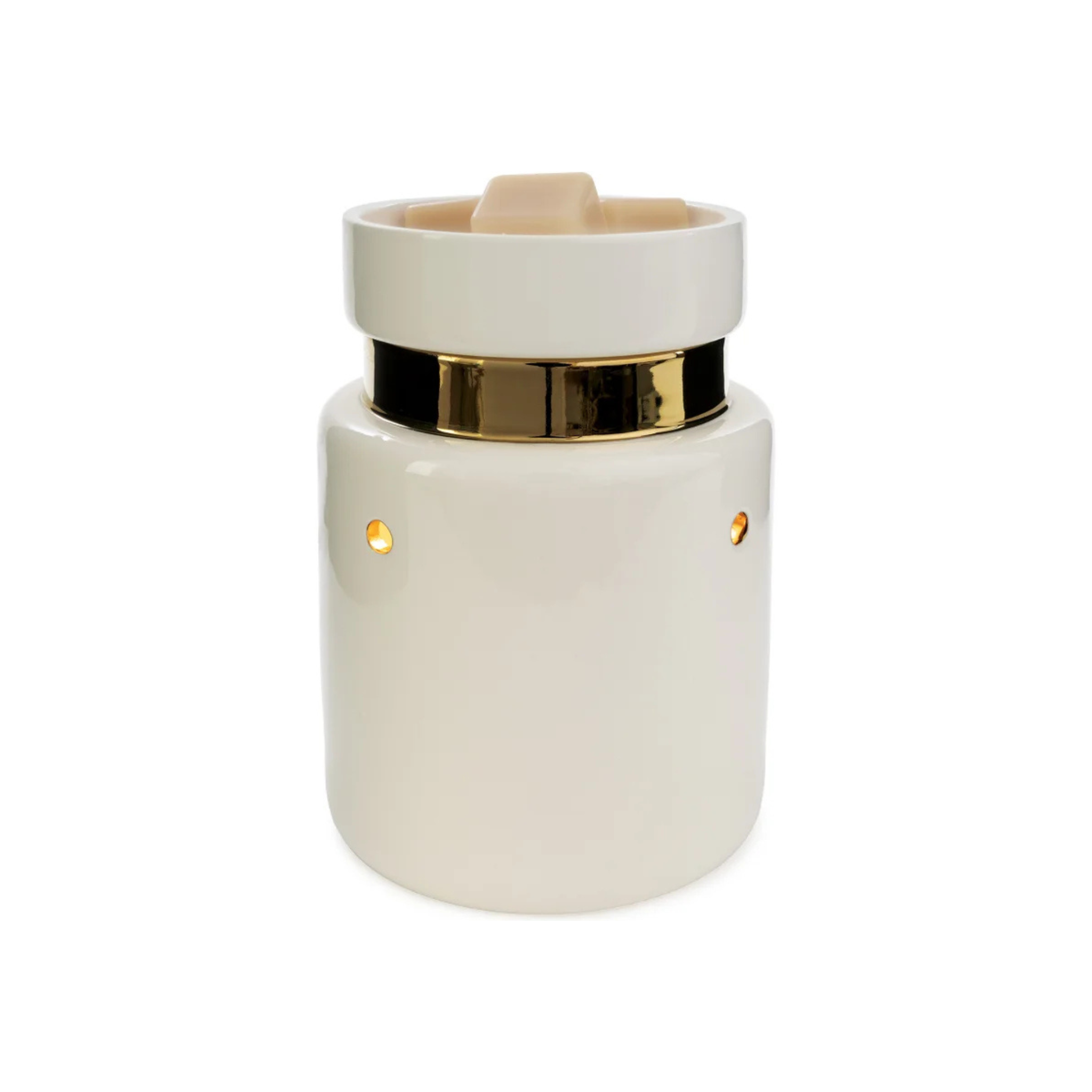Diffuseur de cire blanc et or