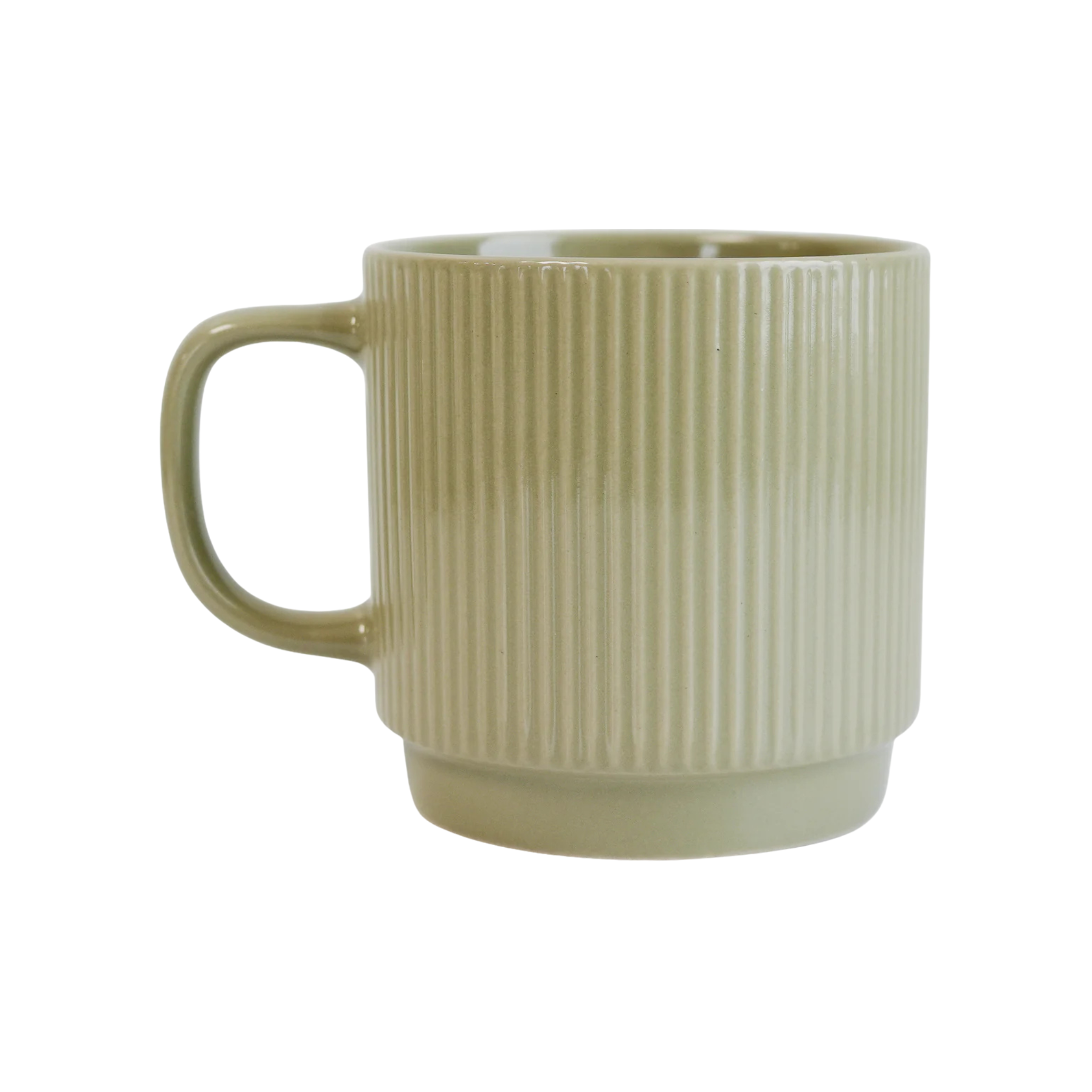 Tasse striée empilable verte 400 ml - Ko&Co