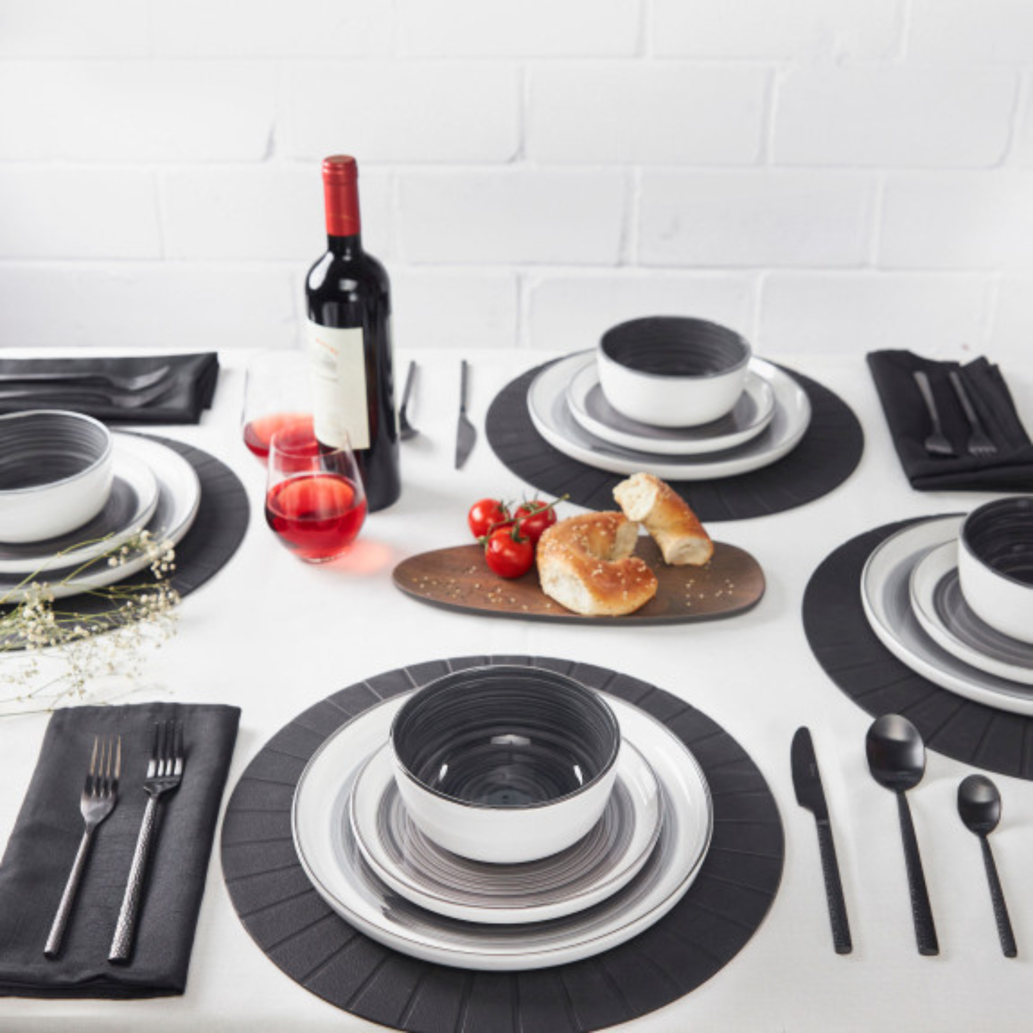 Ensemble d'ustensiles en acier inoxydable Classic noir mat 20 pièces - Brilliant