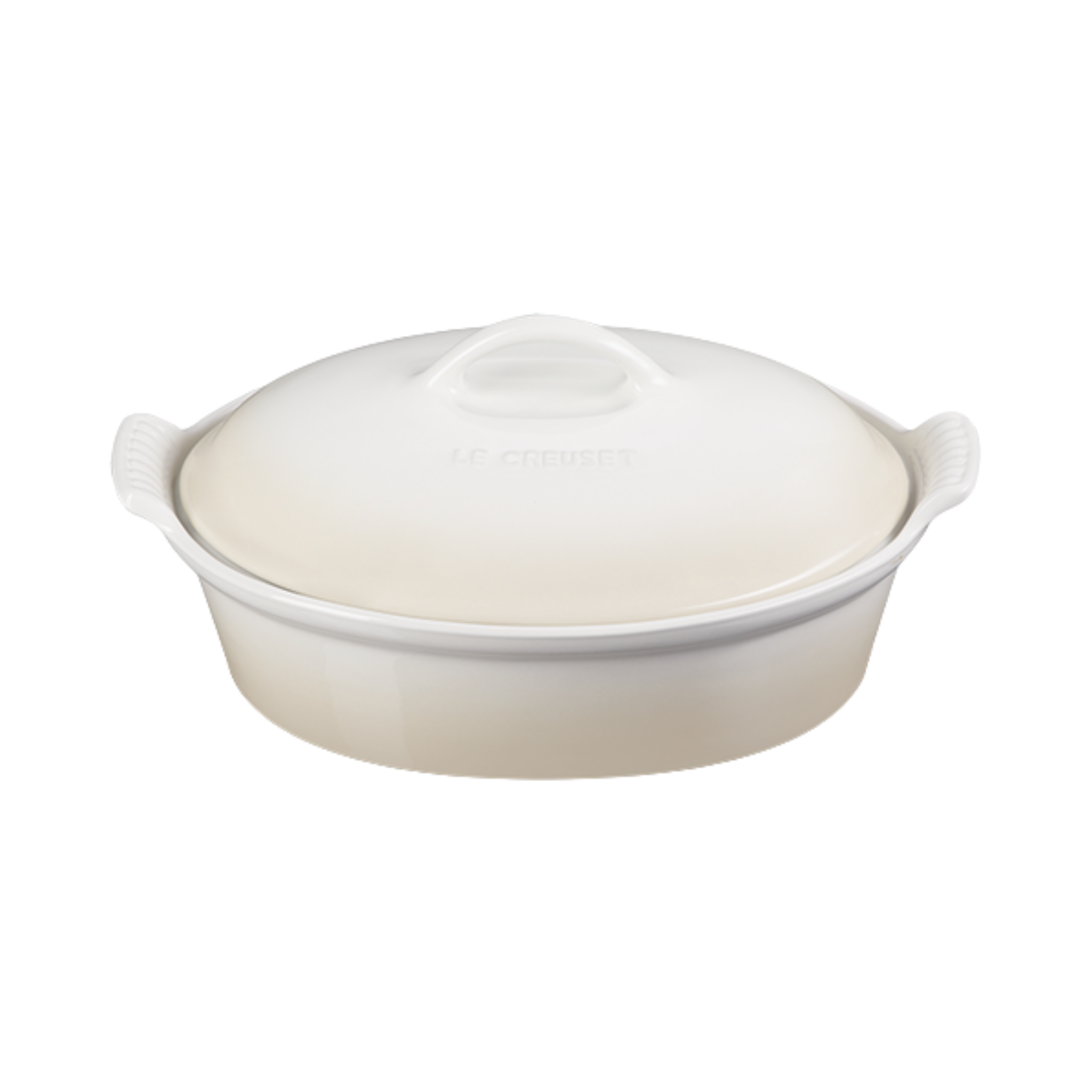 Plat ovale couvert Meringue 3,8 L - Le Creuset