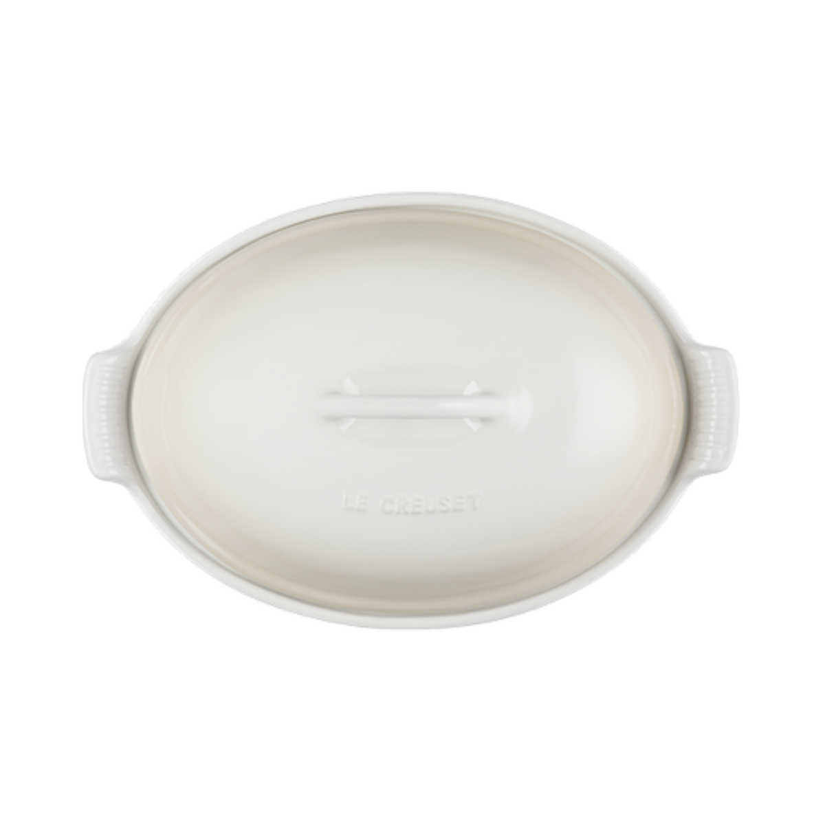 Plat ovale couvert Meringue 3,8 L - Le Creuset