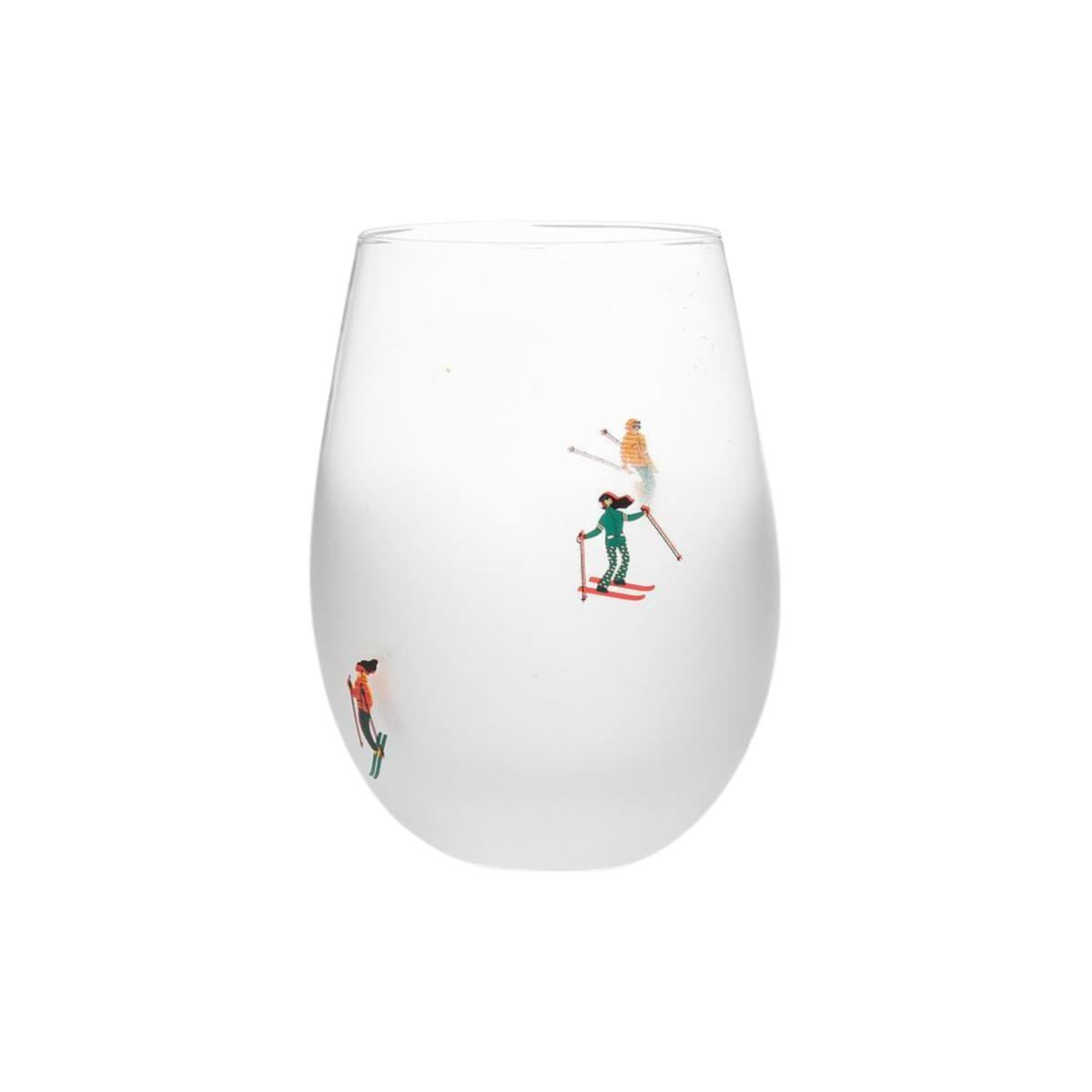 Verre à vin givré avec skieurs 530 ml - Abbott