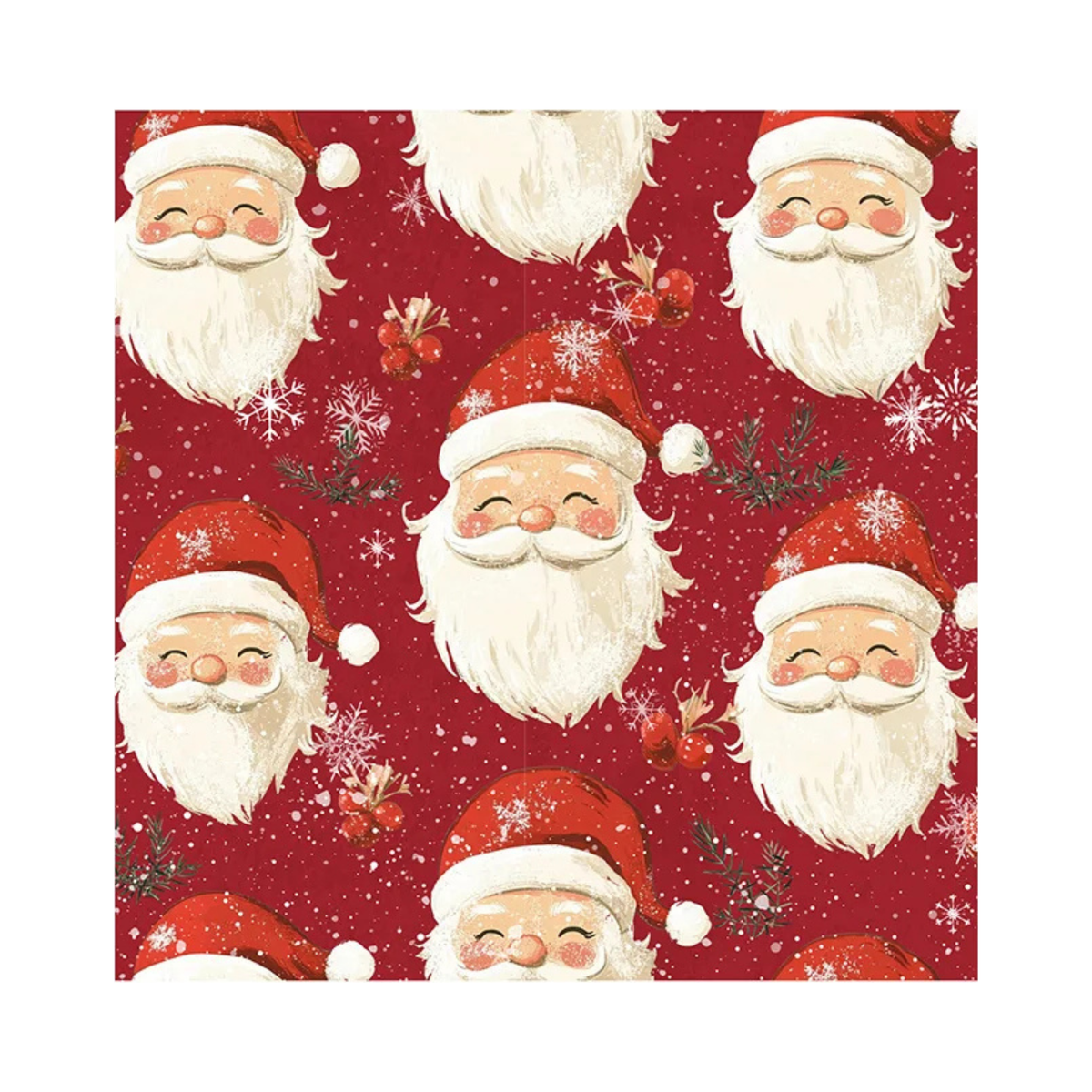 Ensemble de 20 serviettes en papier Père Noël vintage