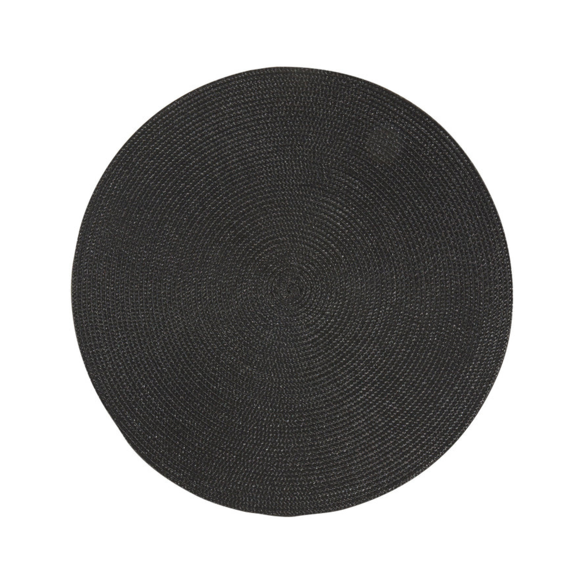 Napperon rond tissé Disko noir 38 cm - Danica