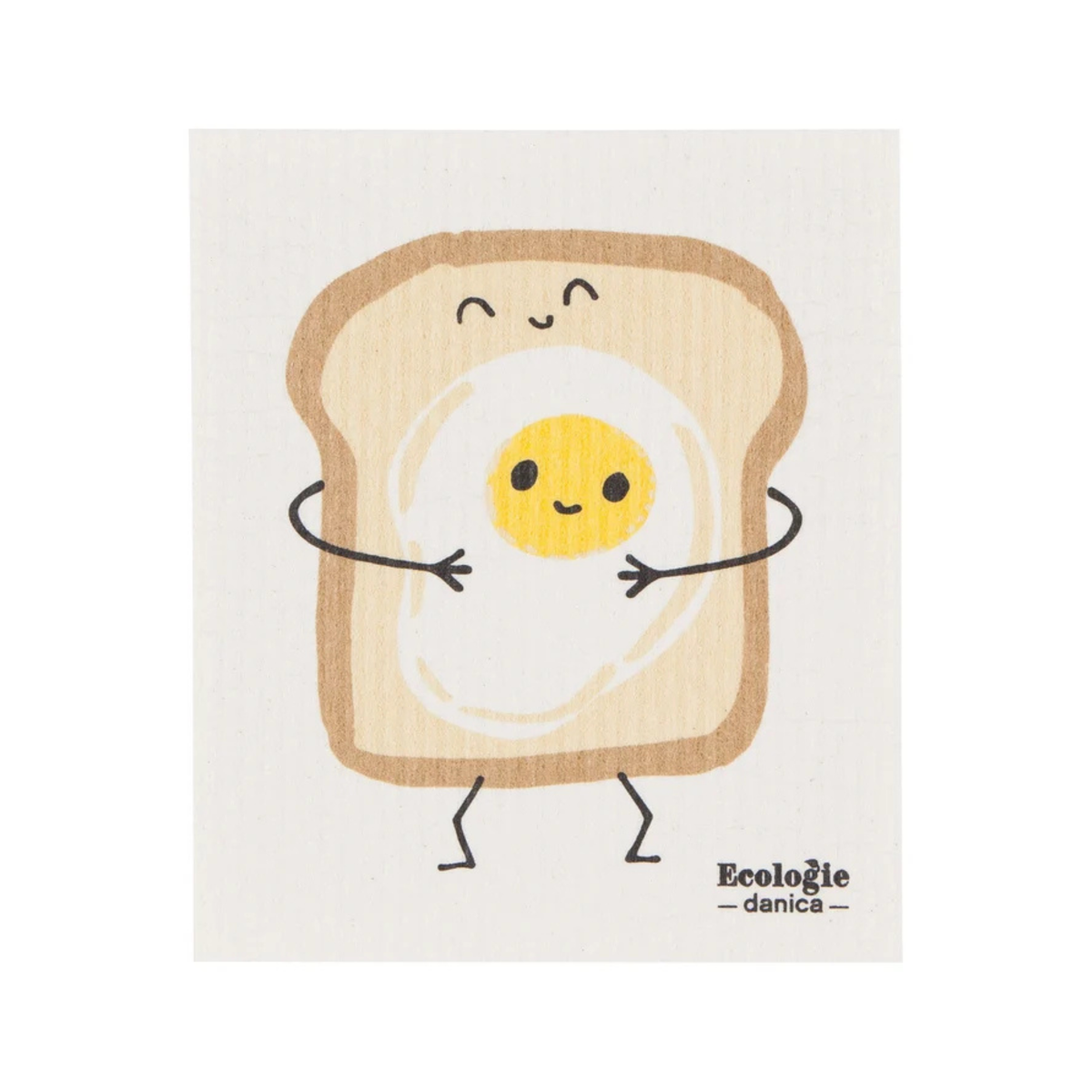 Essuie-tout réutilisable Toast et son œuf 16 x 20 cm - Danica
