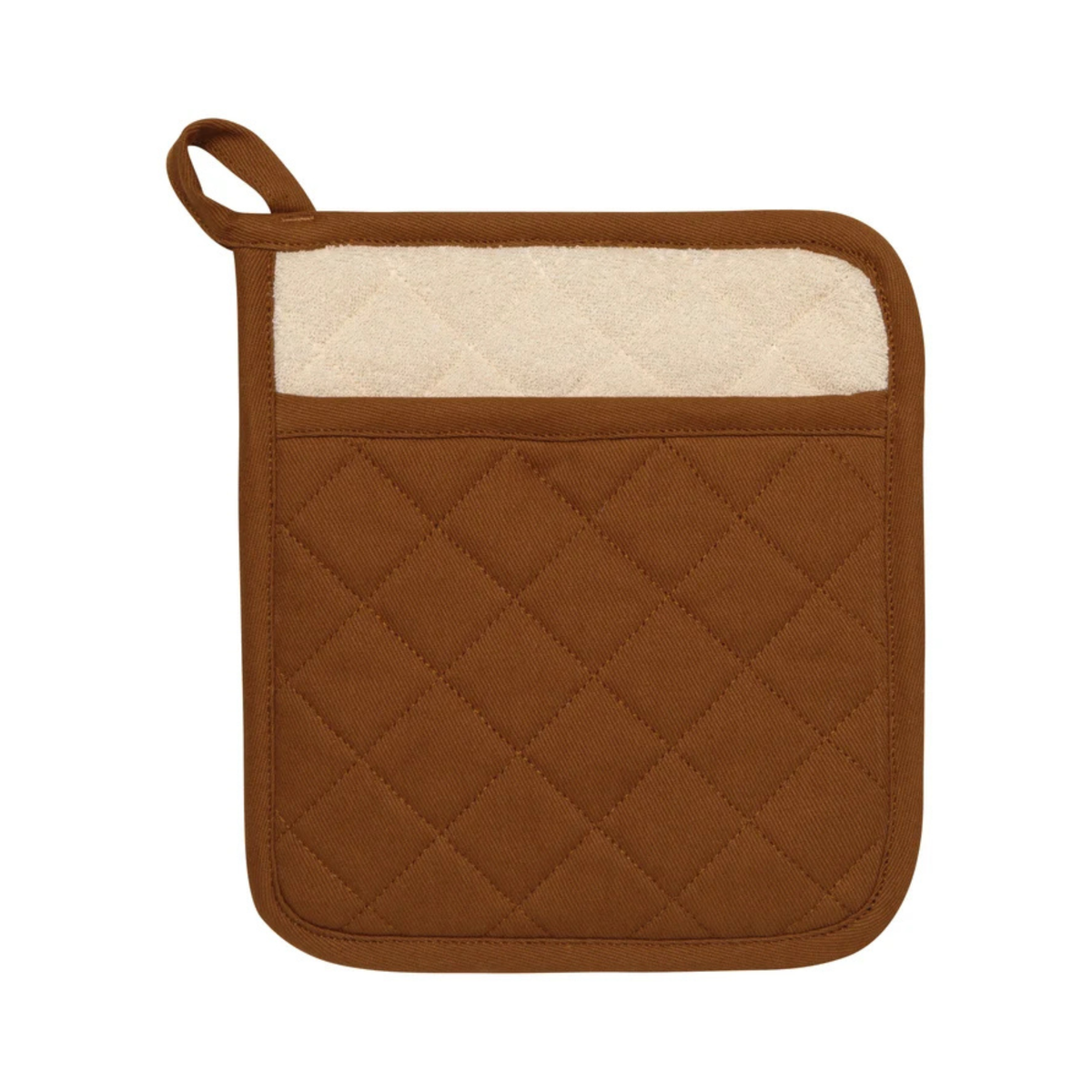 Poignée de four en coton marron 20 x 23 cm - Now Designs