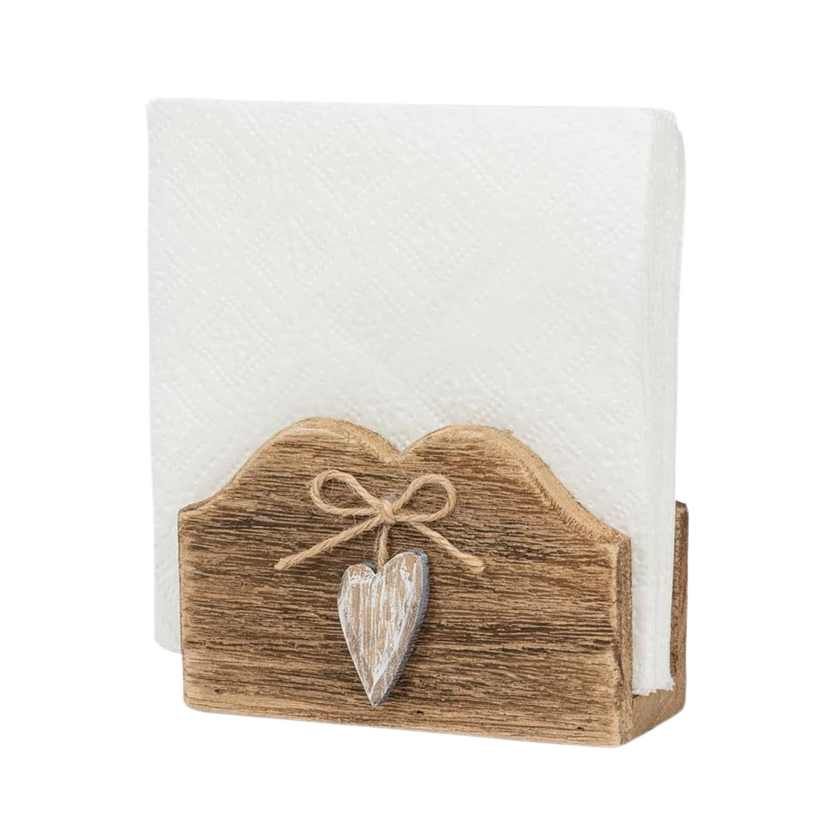 Porte-serviettes de table en bois avec cœur 10 cm - Abbott