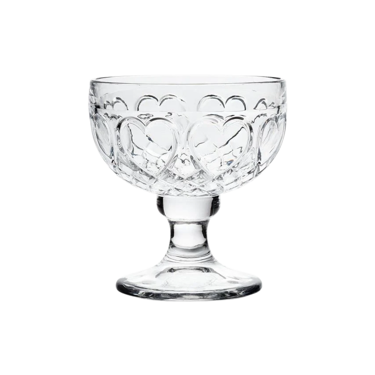 Coupe à dessert en verre avec cœurs 11 cm - Abbott