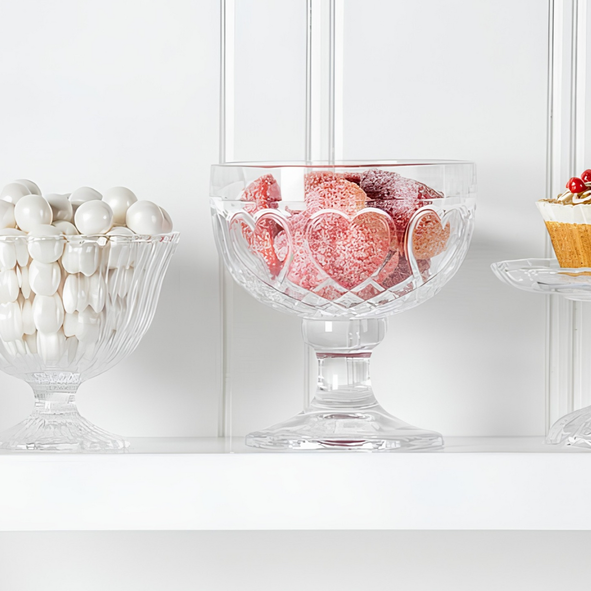 Coupe à dessert en verre avec cœurs 11 cm - Abbott
