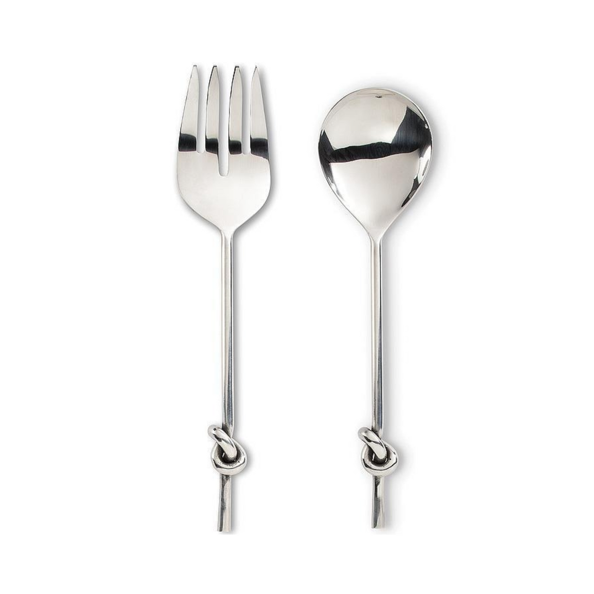 Ensemble d'ustensiles à salade en acier inoxydable avec manches noués 27 cm - Abbott