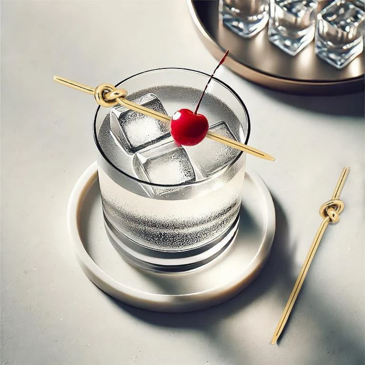 Pic à cocktail avec nœud doré - Abbott