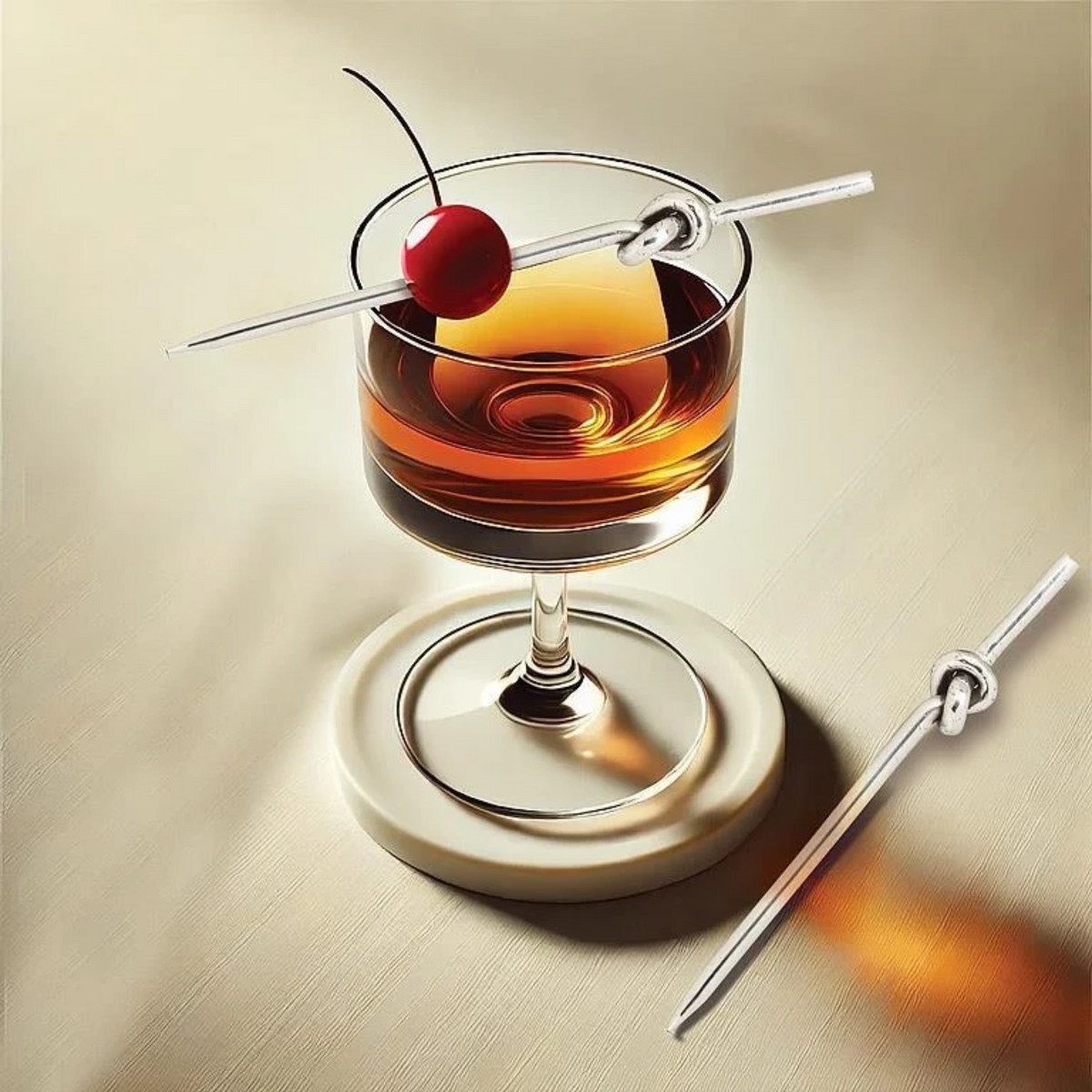 Pic à cocktail avec nœud argenté - Abbott
