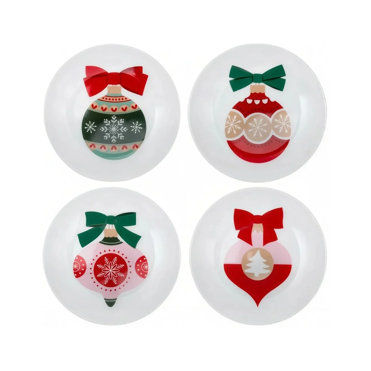 Ensemble de 4 assiettes à dessert motifs de Noël 19 cm - Safdie