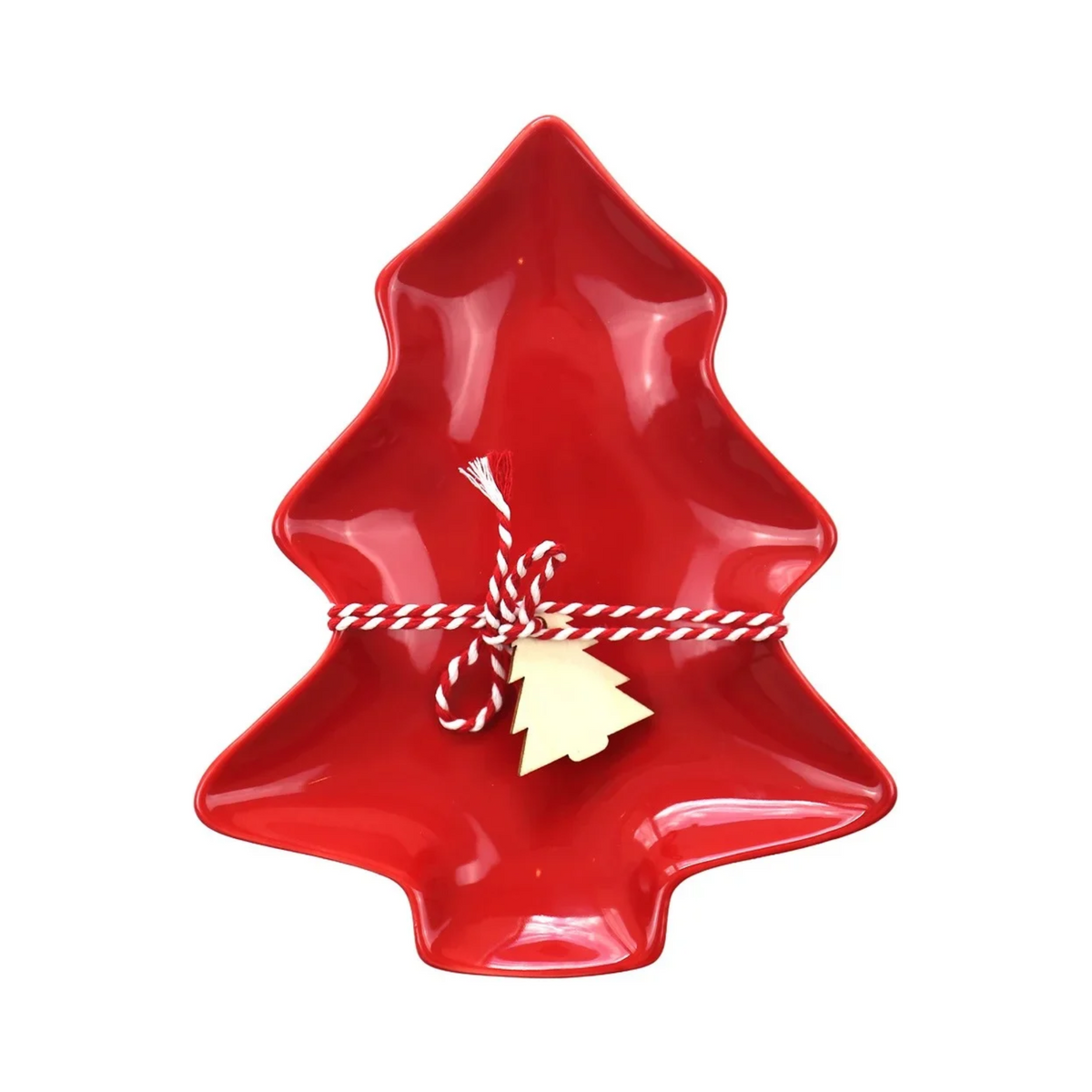 Plateau de service rouge en forme de sapin - Safdie