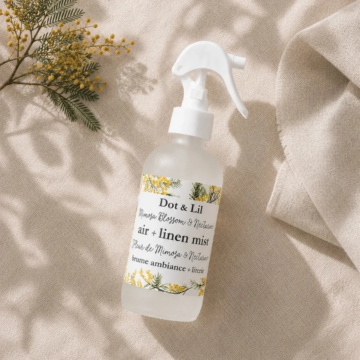 Room & Linen Mist Mimosa Blossom and Nectarine 237 ml - Dot & Lil