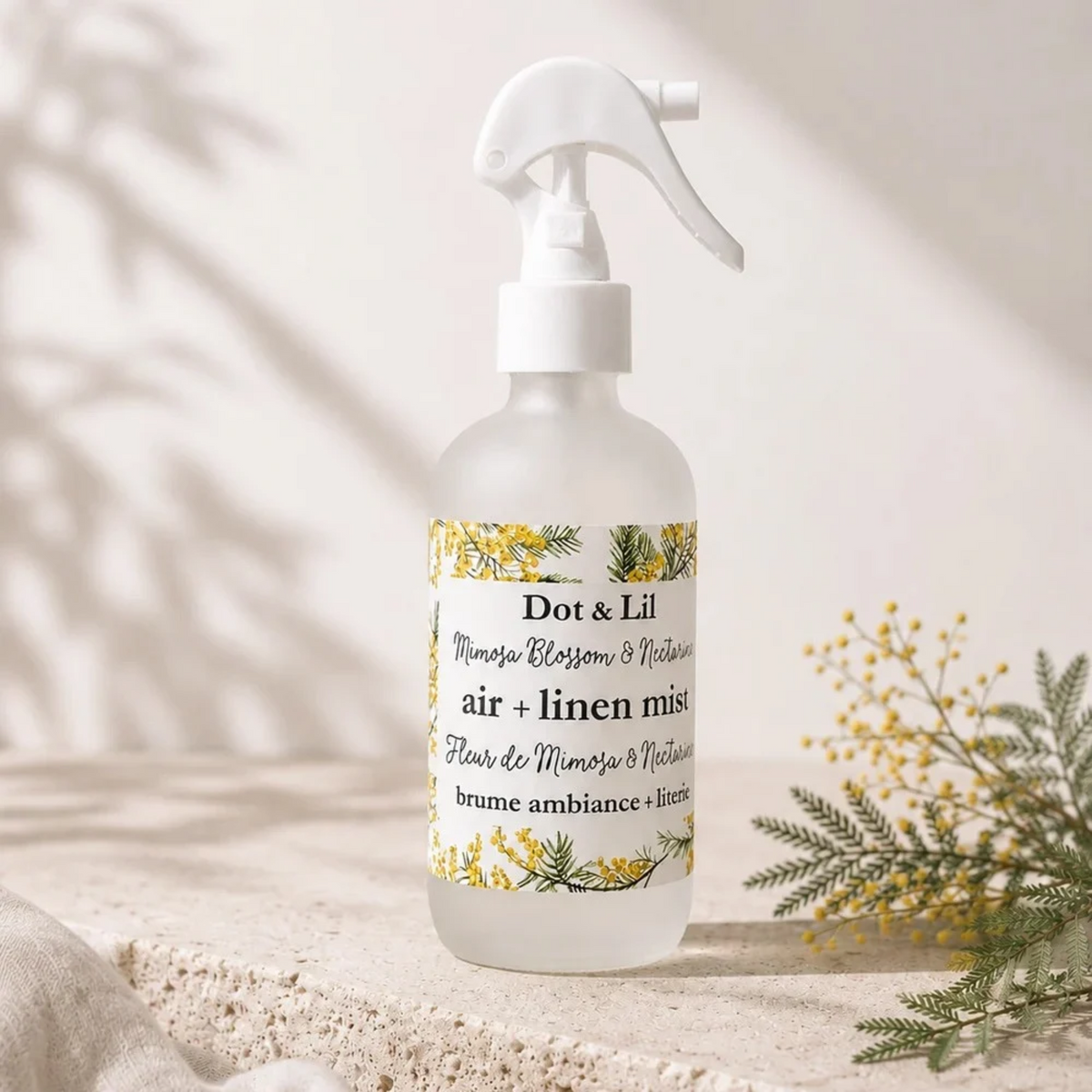 Room & Linen Mist Mimosa Blossom and Nectarine 237 ml - Dot & Lil