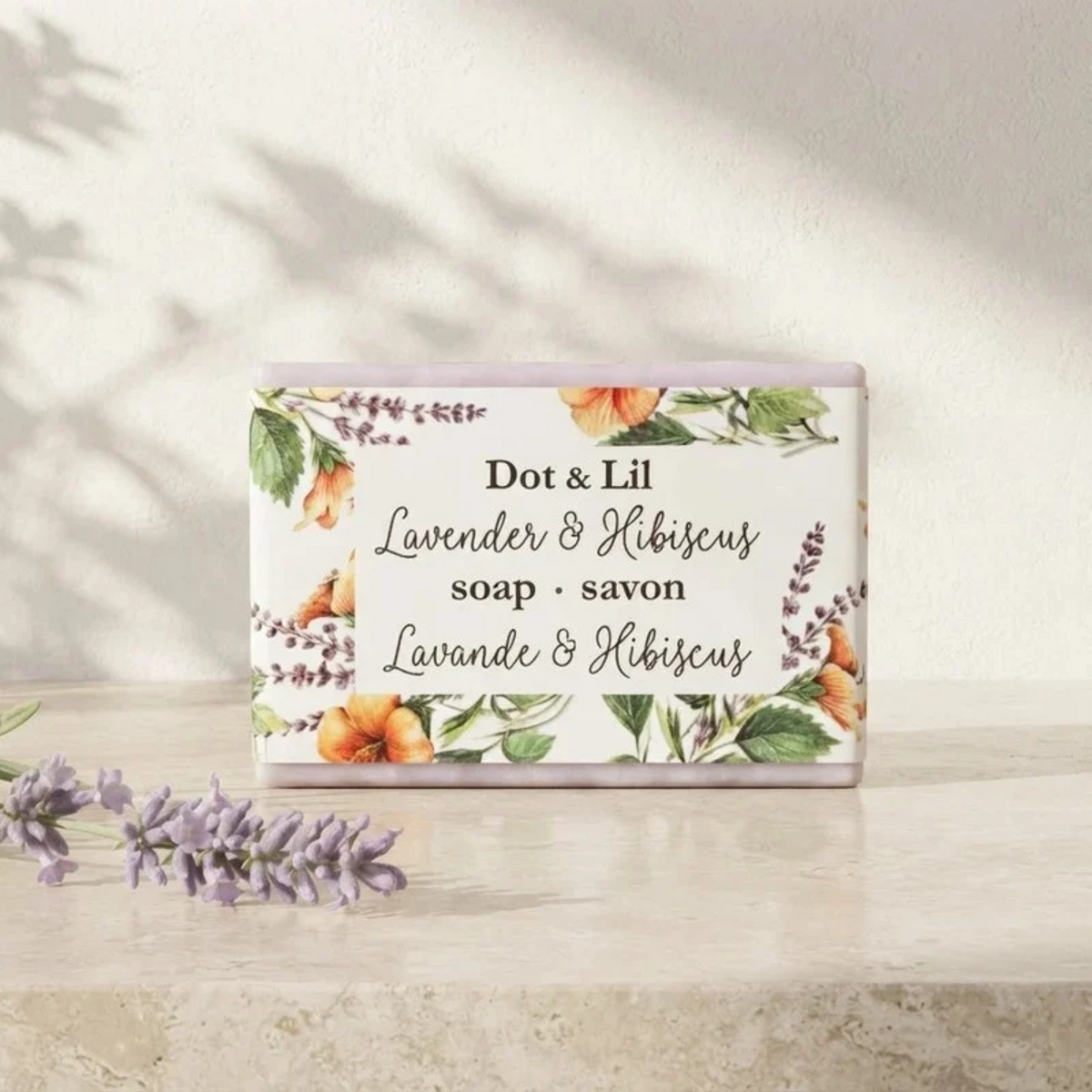 Lavender and Hibiscus Bar Soap 128 g - Dot & Lil