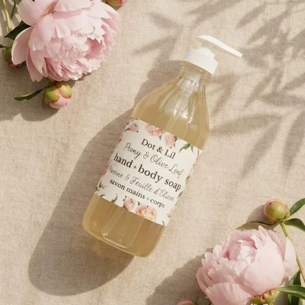 Peony and Olive Blossom Liquid Soap 473 ml - Dot & Lil