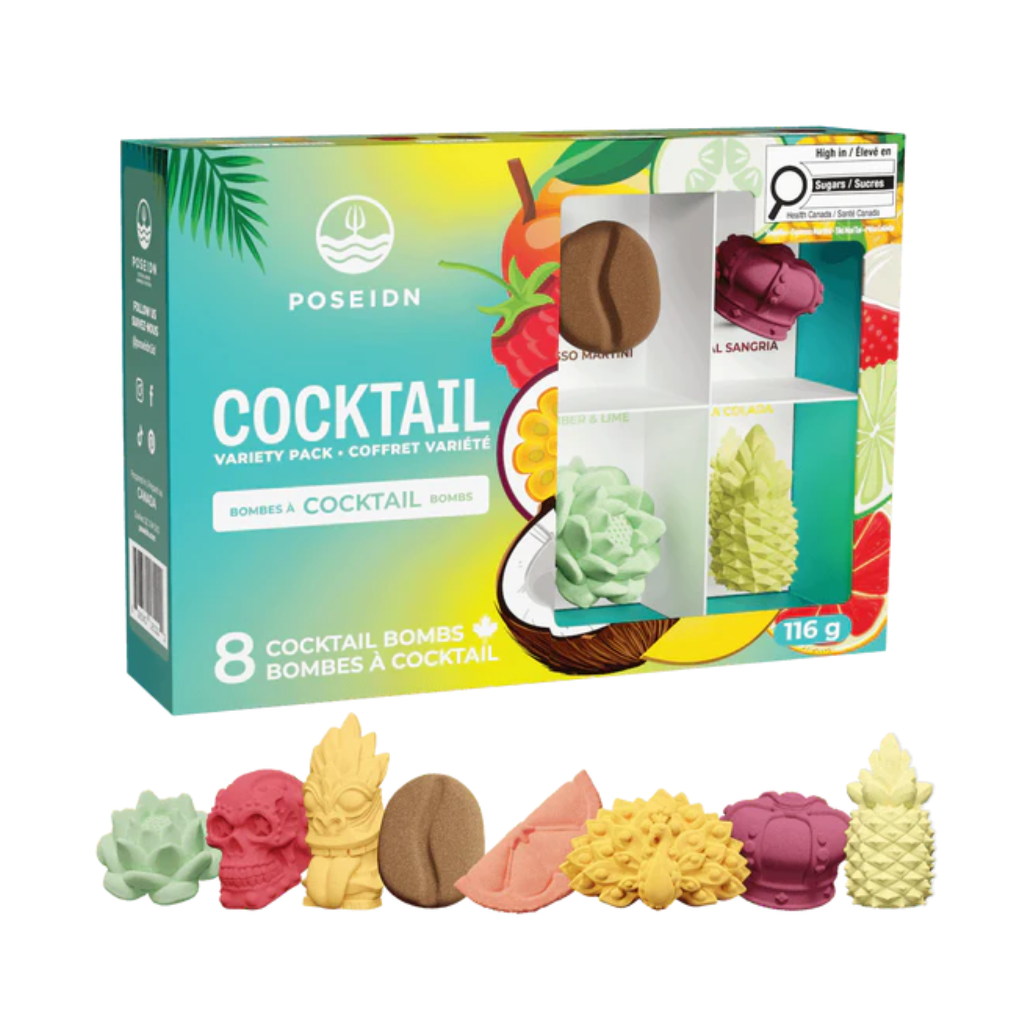 Ensemble de 8 bombes à cocktail Coffret varié - Poseidn