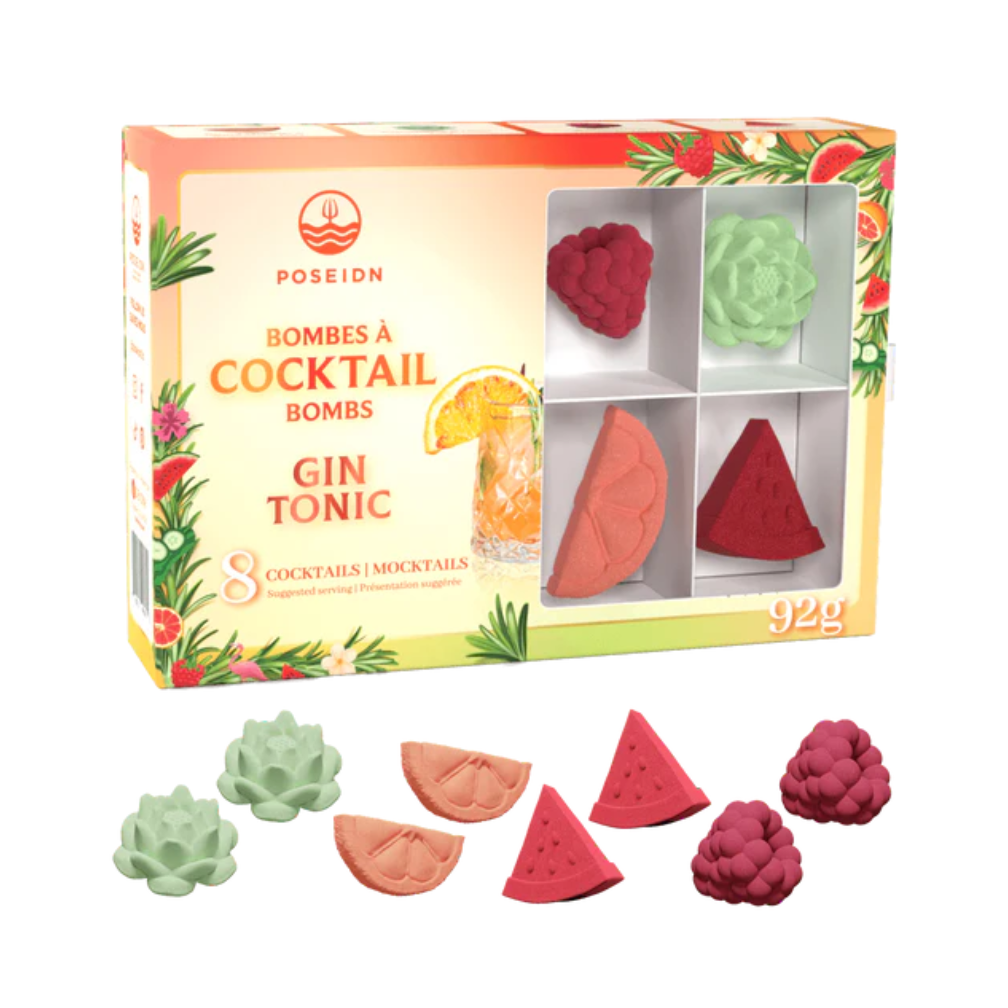 Ensemble de 8 bombes à cocktail Gin tonic - Poseidn