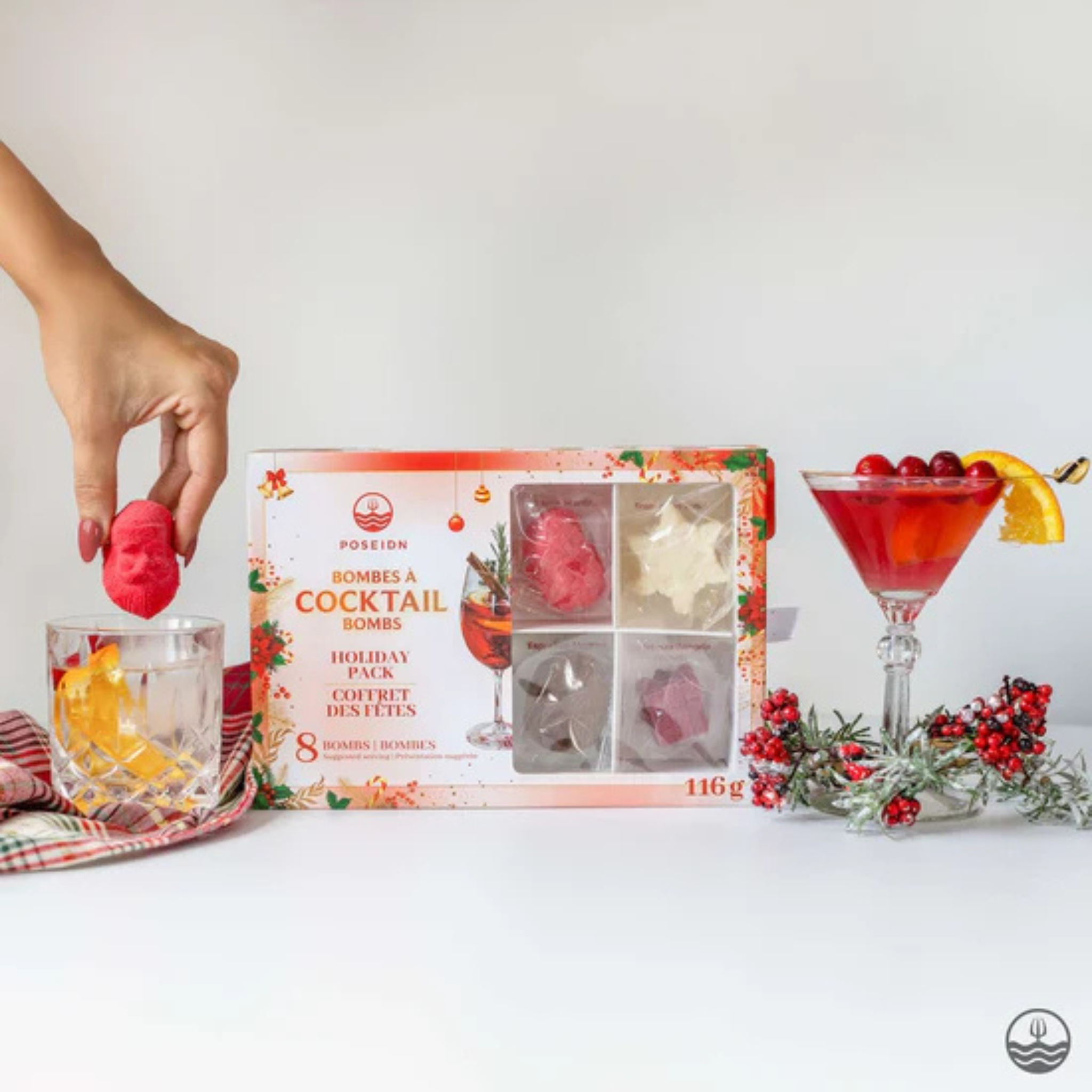 Ensemble de 8 bombes à cocktail Coffret varié des Fêtes - Poseidn