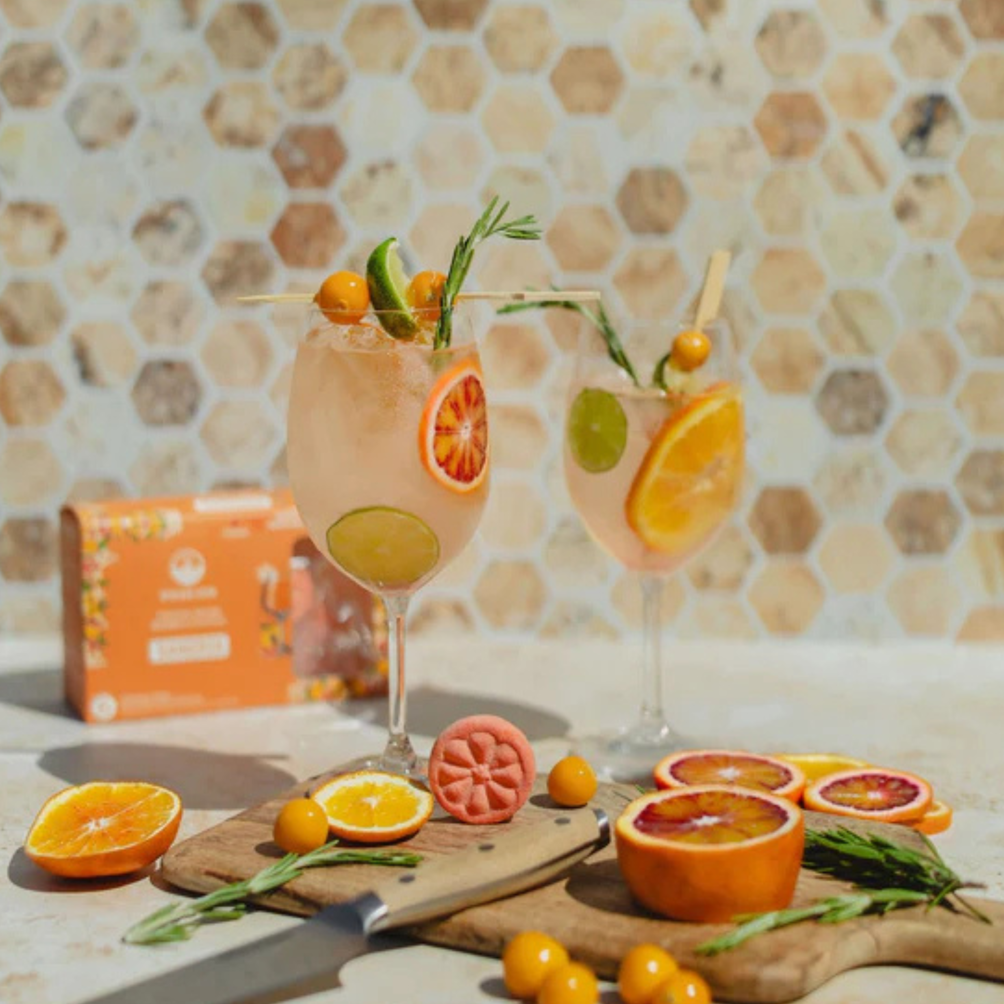 Ensemble de 6 bombes à cocktail Sangria orange sanguine, abricot et fleur d'oranger - Poseidn