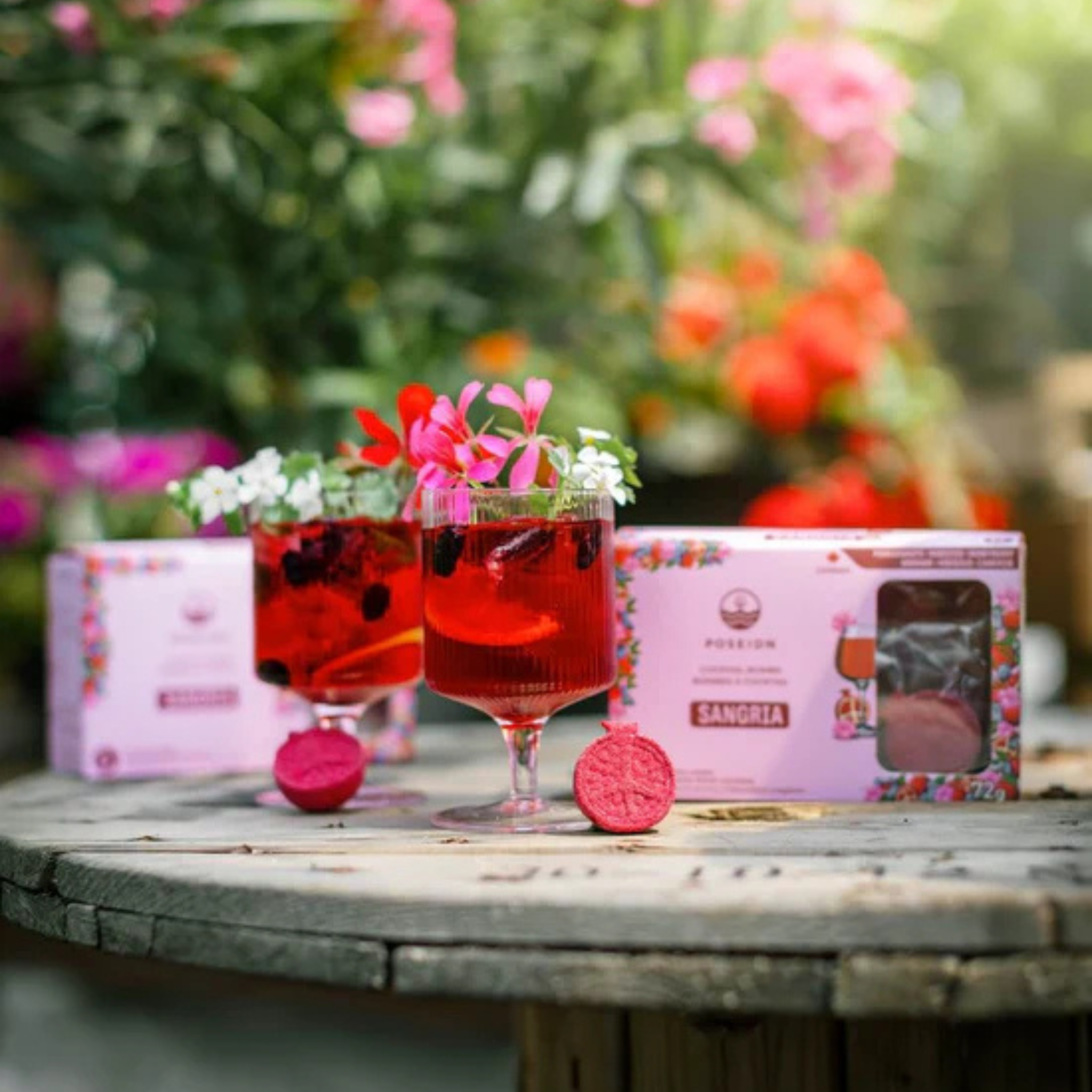 Ensemble de 6 bombes à cocktail Sangria grenade, hibiscus et camerise - Poseidn