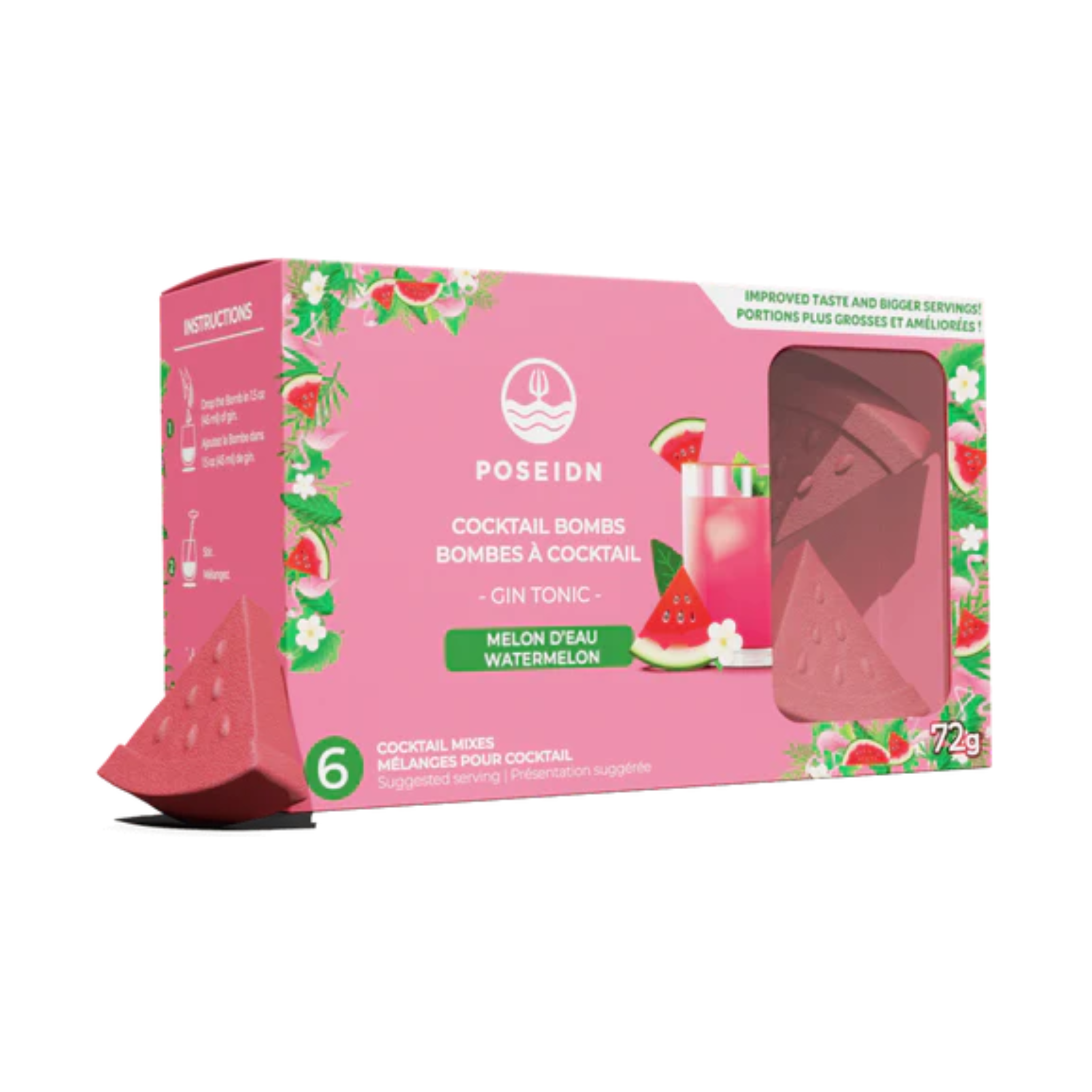 Ensemble de 6 bombes à cocktail Gin tonic melon d'eau - Poseidn
