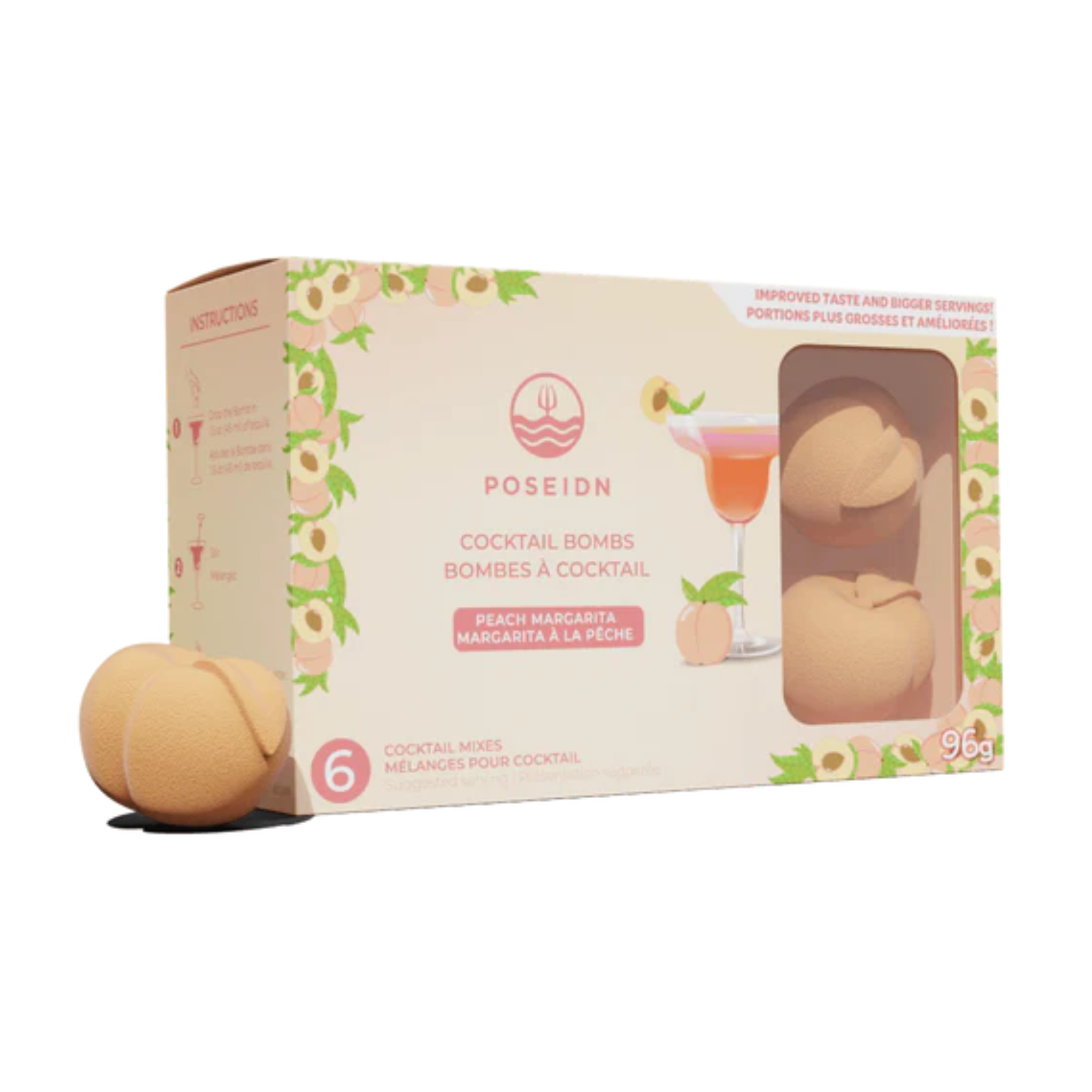 Ensemble de 6 bombes à cocktail Margarita à la pêche - Poseidn