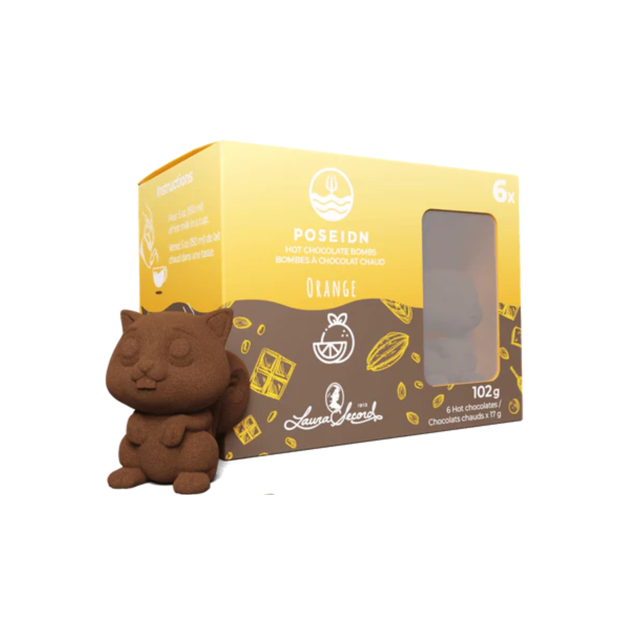 Ensemble de 6 bombes de chocolat chaud Orange - Poseidn