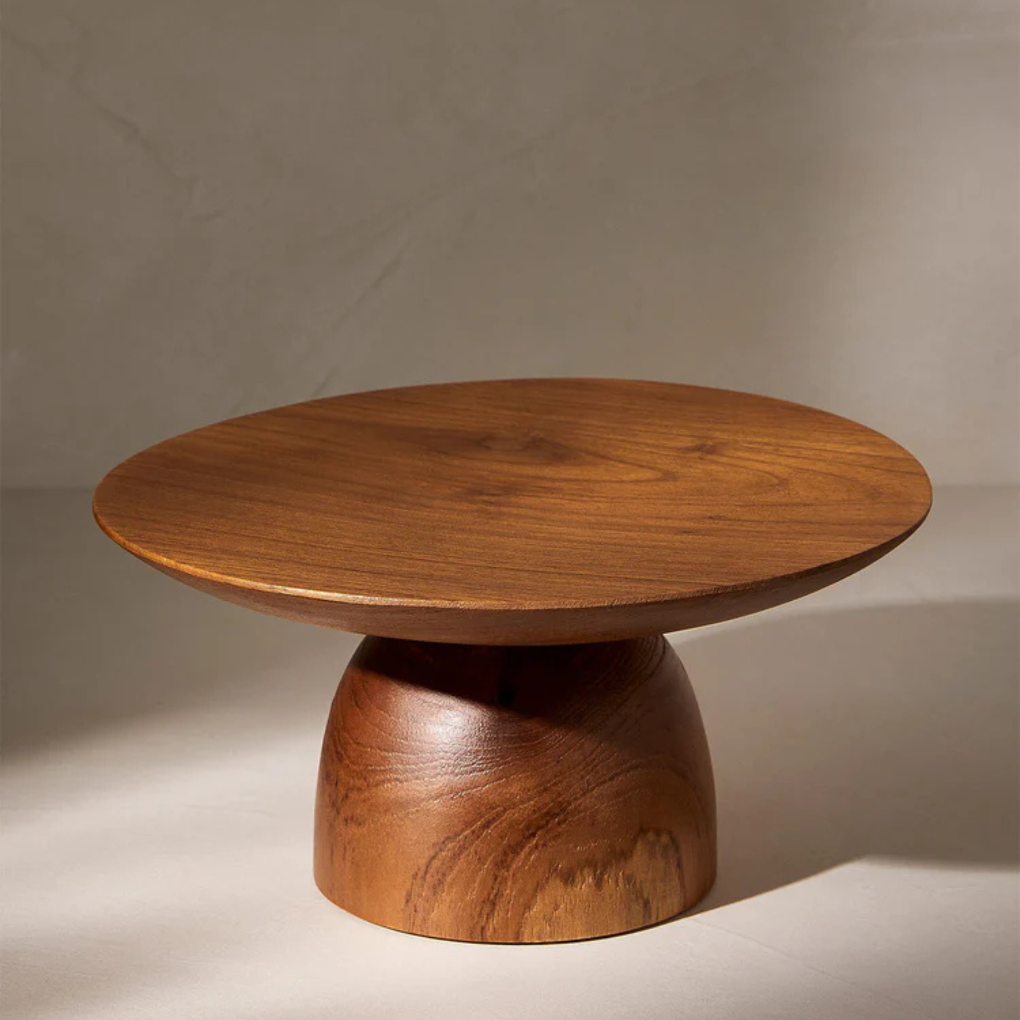 Grand plateau à gâteau en bois de teck - Crusoë