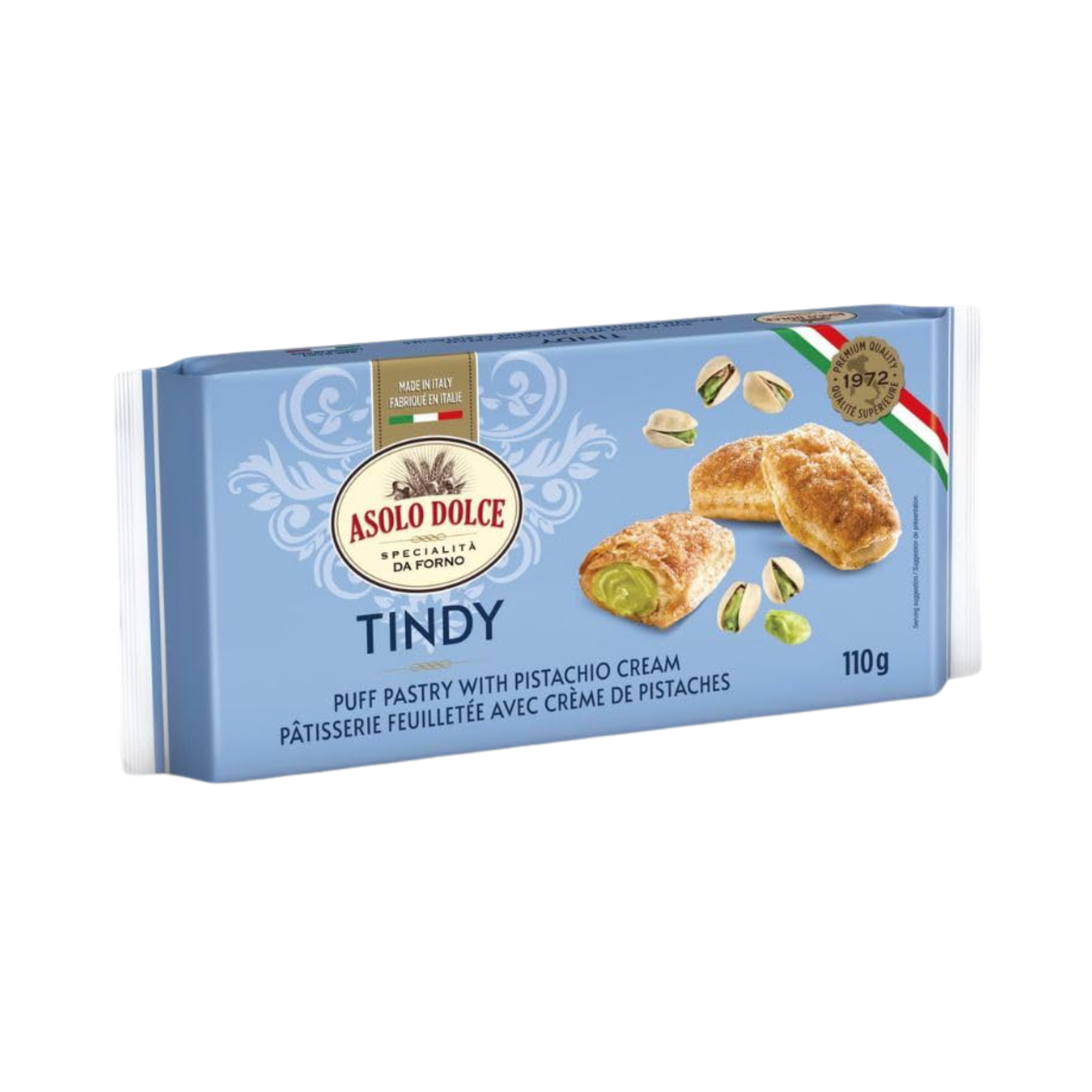 Boîte de 20 pâtisseries feuilletées avec crème à la pistache